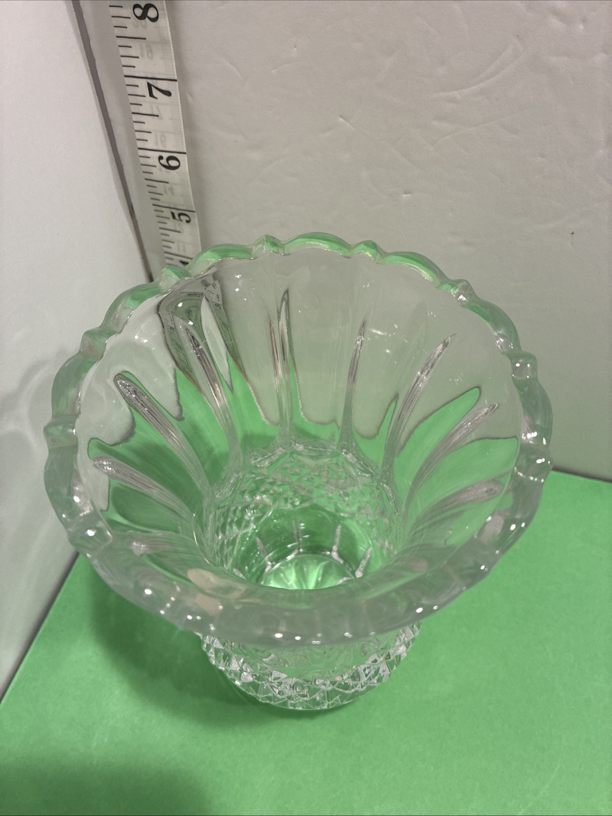 Beautiful Vintage Japanese Lead Crystal Textured Vase – Heavy! 6.5 in