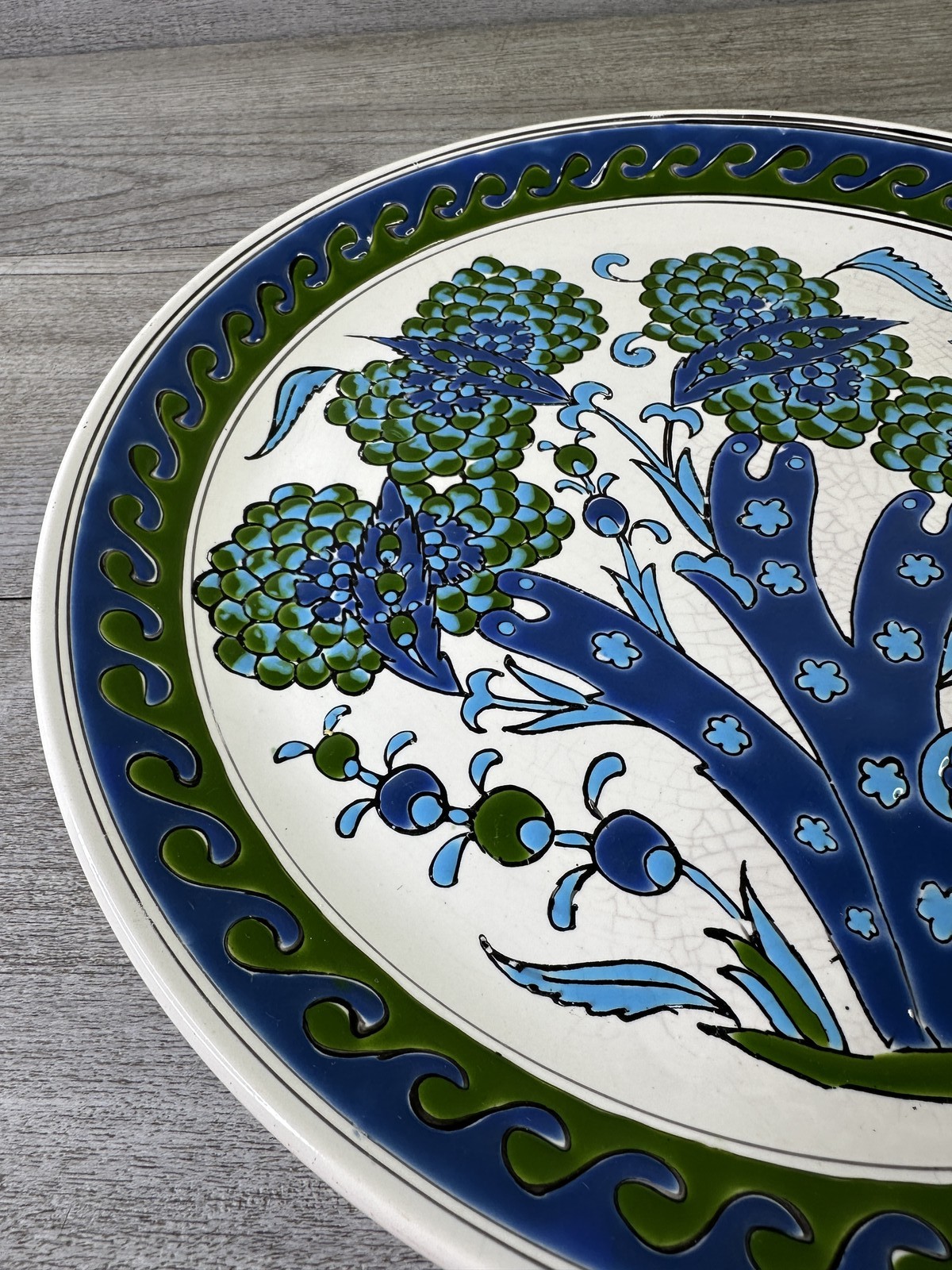 Dakas Ceramic Rhodes Hand-Painted Collector Plate Iznik Floral Design 12.5″