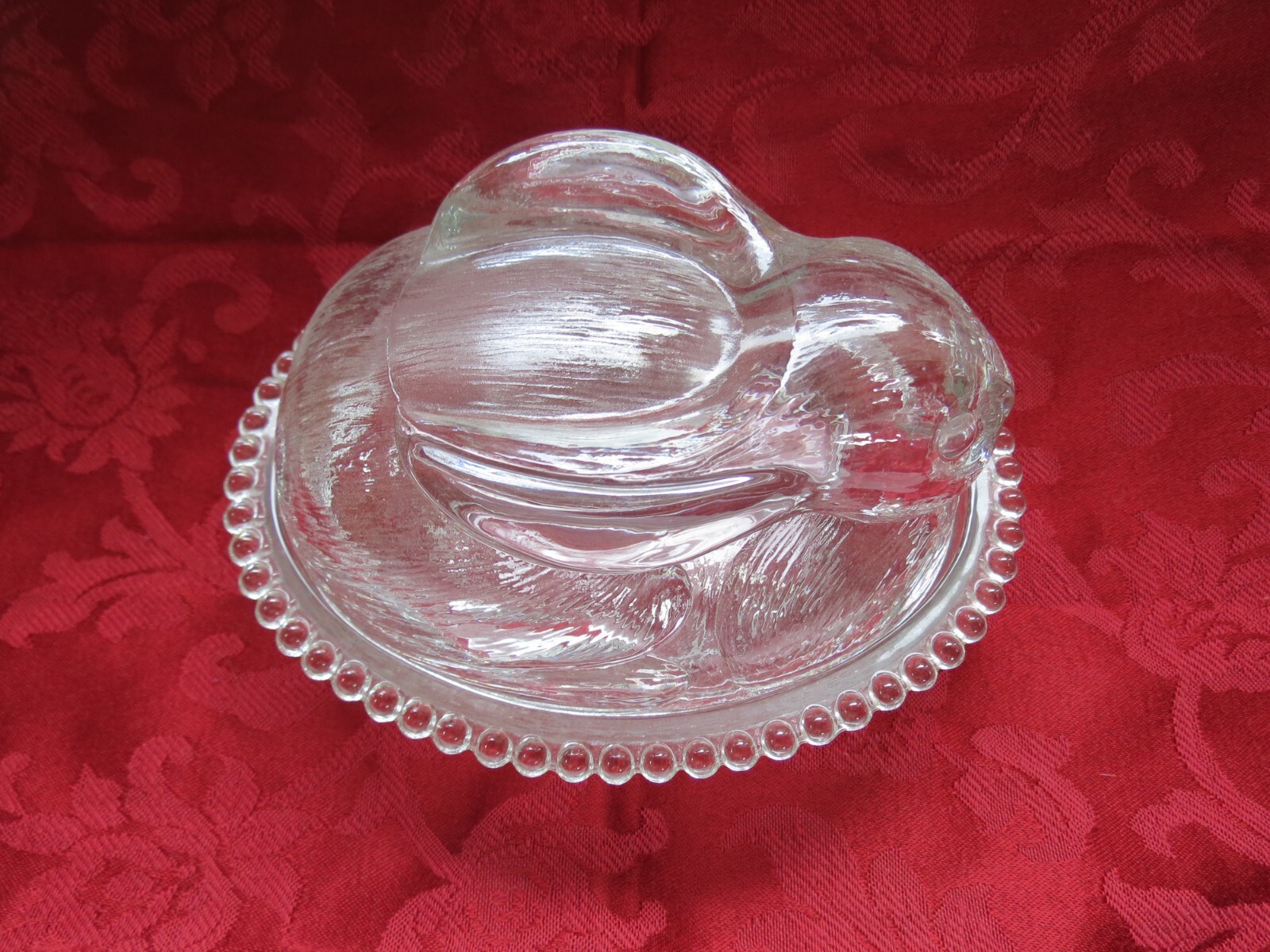 Vintage Tiara Glass Rabbit on Nest – Large
