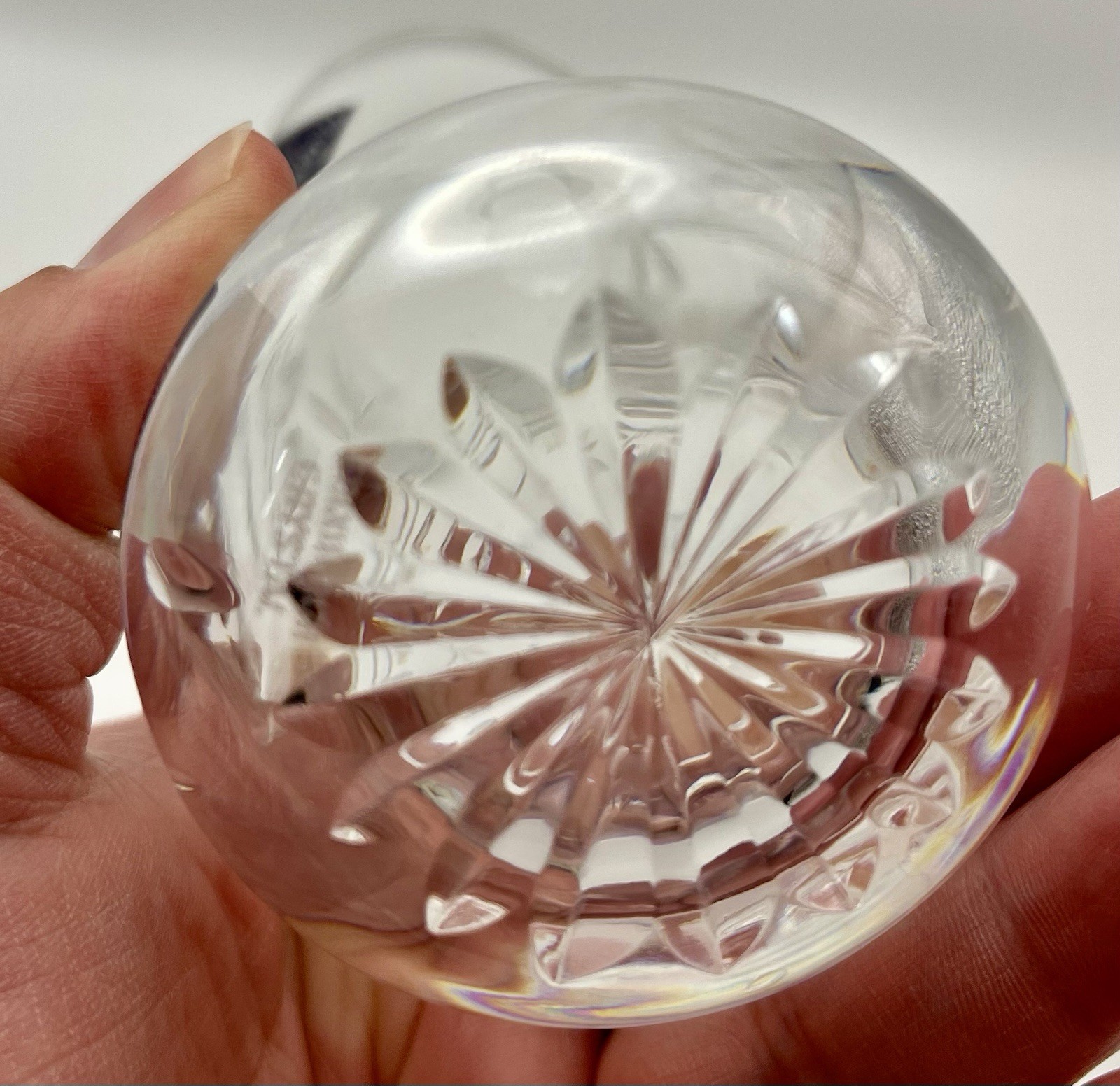 Vintage Edinburgh International Crystal Bud Vase Floral Etched Daisy