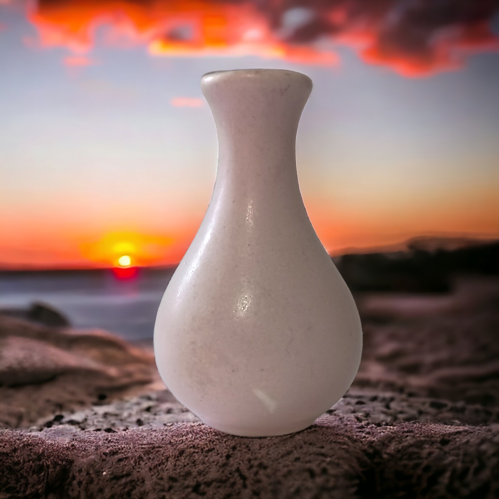 Camark Pottery MINI Teardrop Bud Vase Art Deco Pink Bulb Minimalist Farmhouse