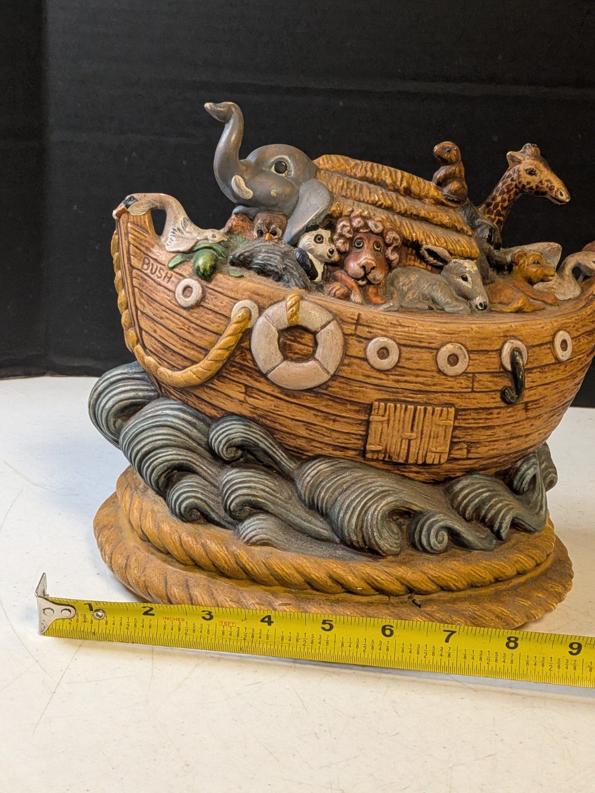 Rare Ceramic Noah’s Ark Decorative Sculpture 1973 Atlantic Mold