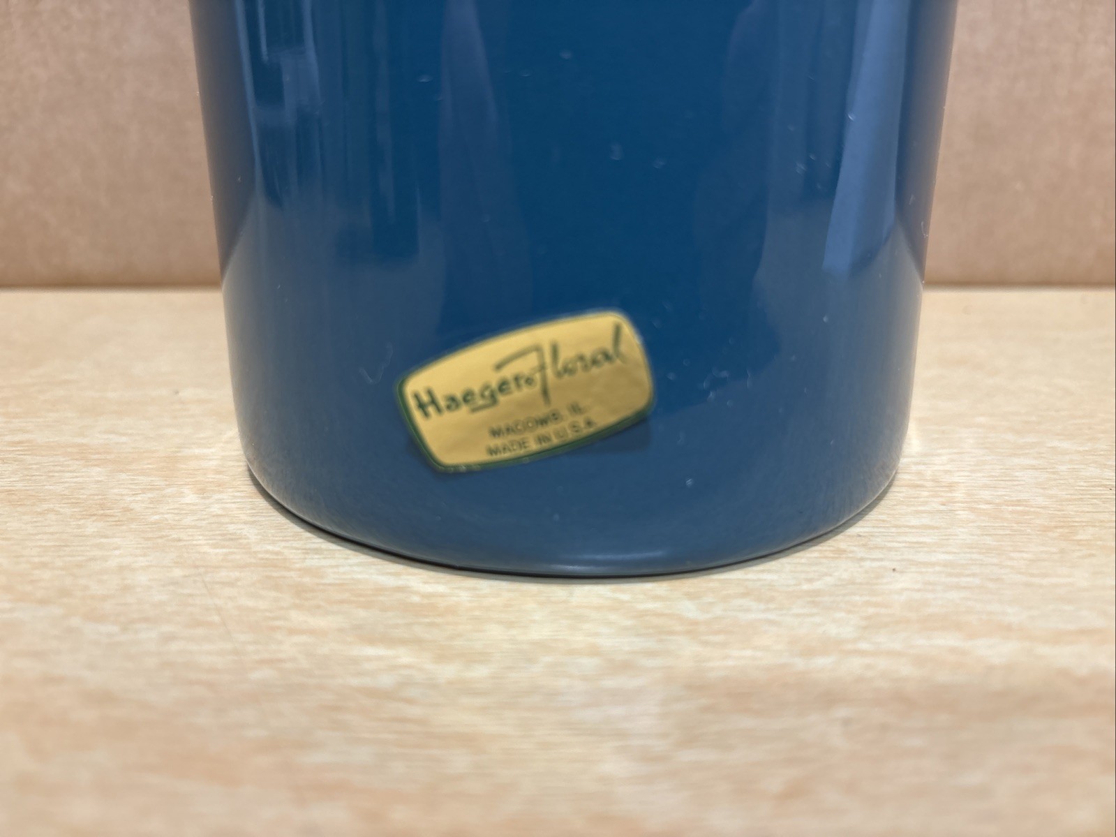 Haeger Tall Cylinder Floral Vase Aqua Blue Vintage 1980’s Vase Decor 9” Tall