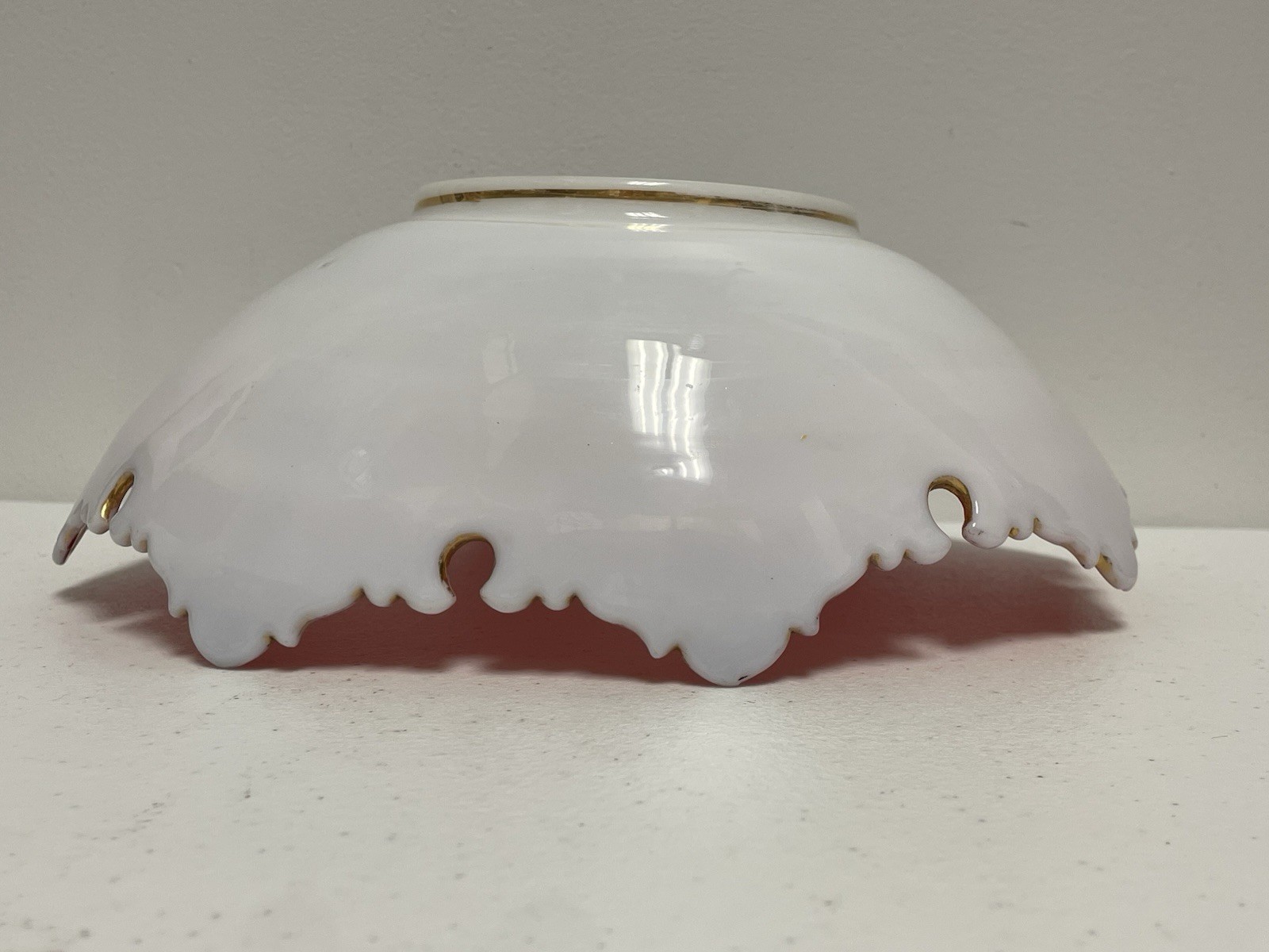 Victorian 9” brides basket glass bowl hand painted florals with stunning detail