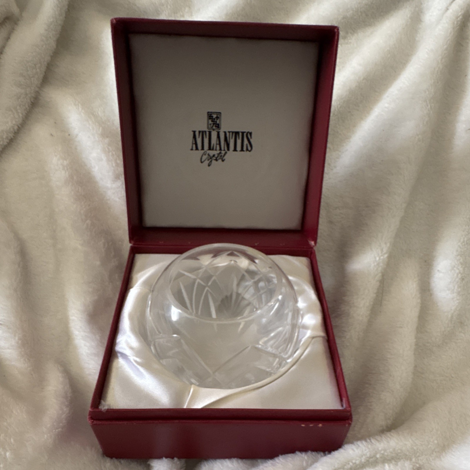 Atlantis Crystal Hand Cut Glass Bowl , Portugal