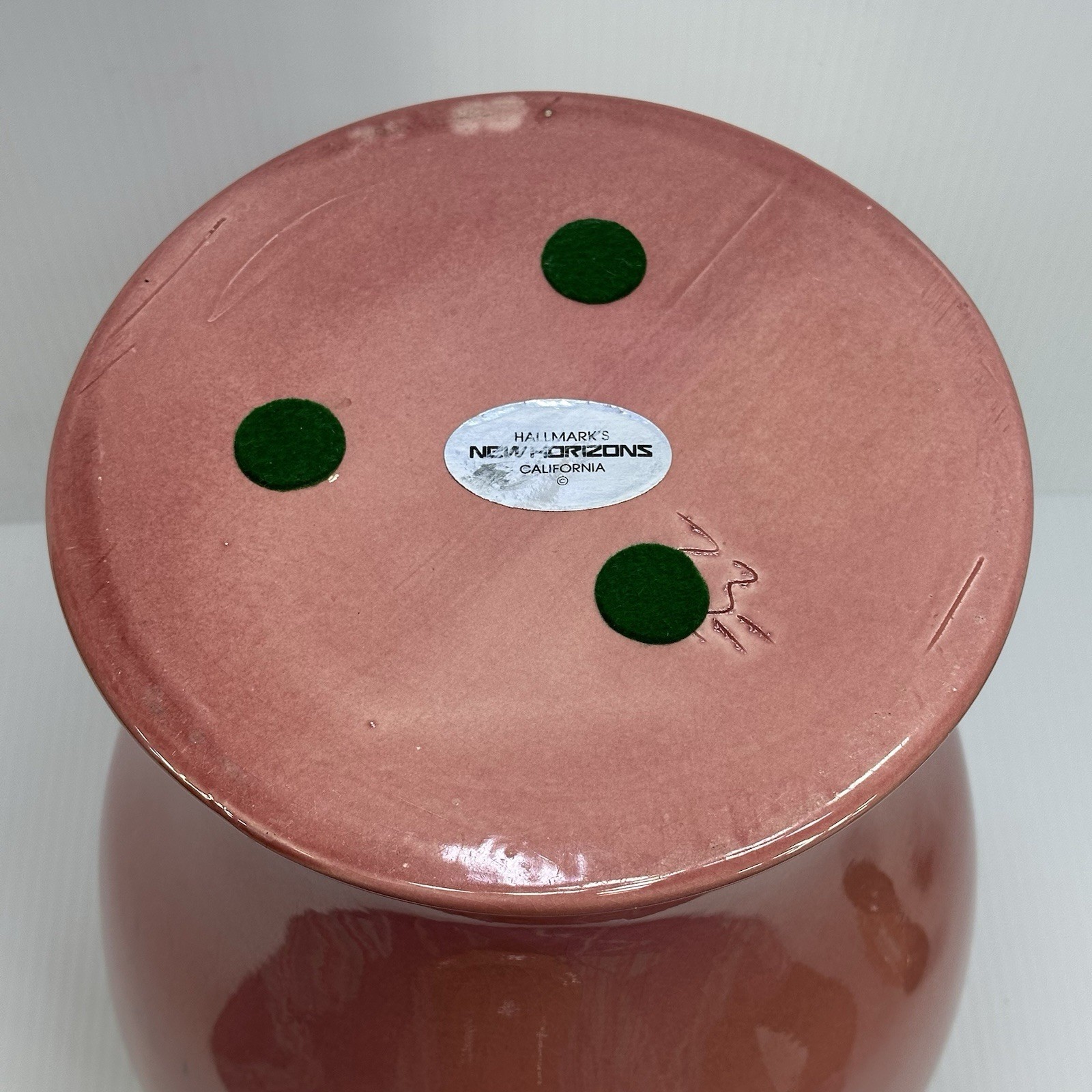 Vintage Large New Horizon by Hallmark Pink Pottery Vase Ginger Jar Made In USA