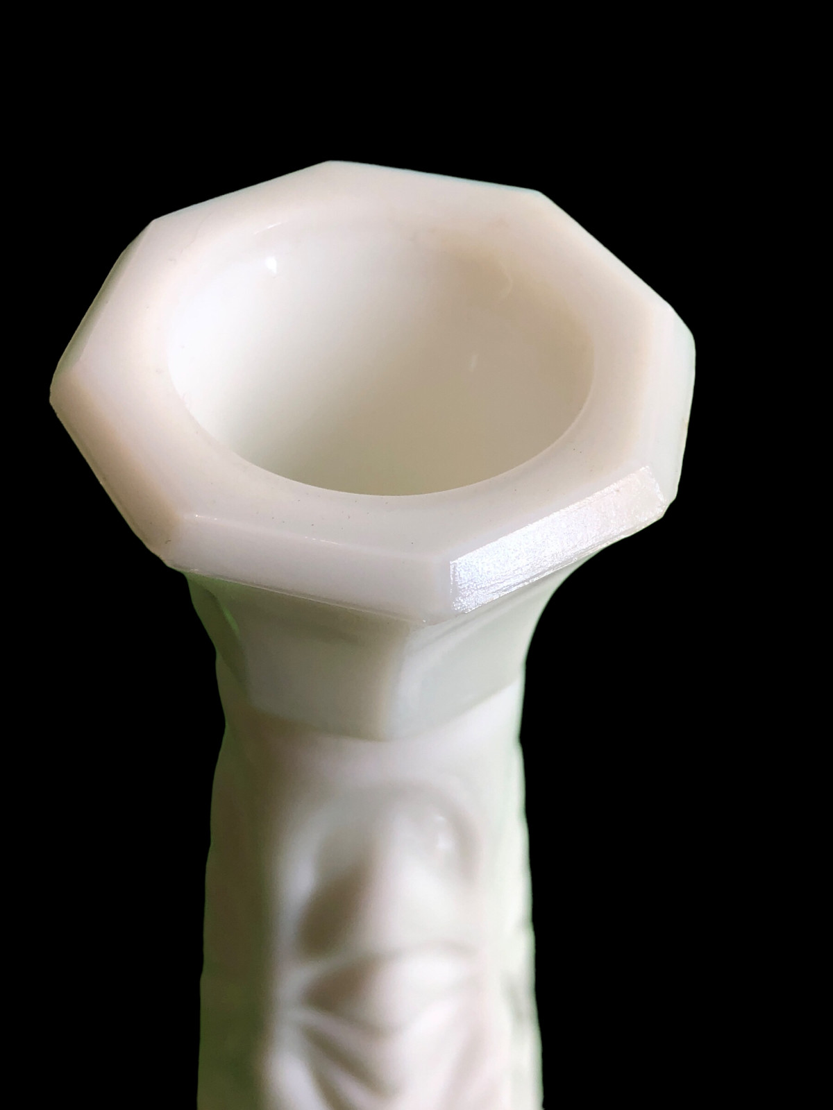 Pair of Vintage 9″ Milk Glass Bud Vases– Wedding– Hoosier Glass? – Free Ship