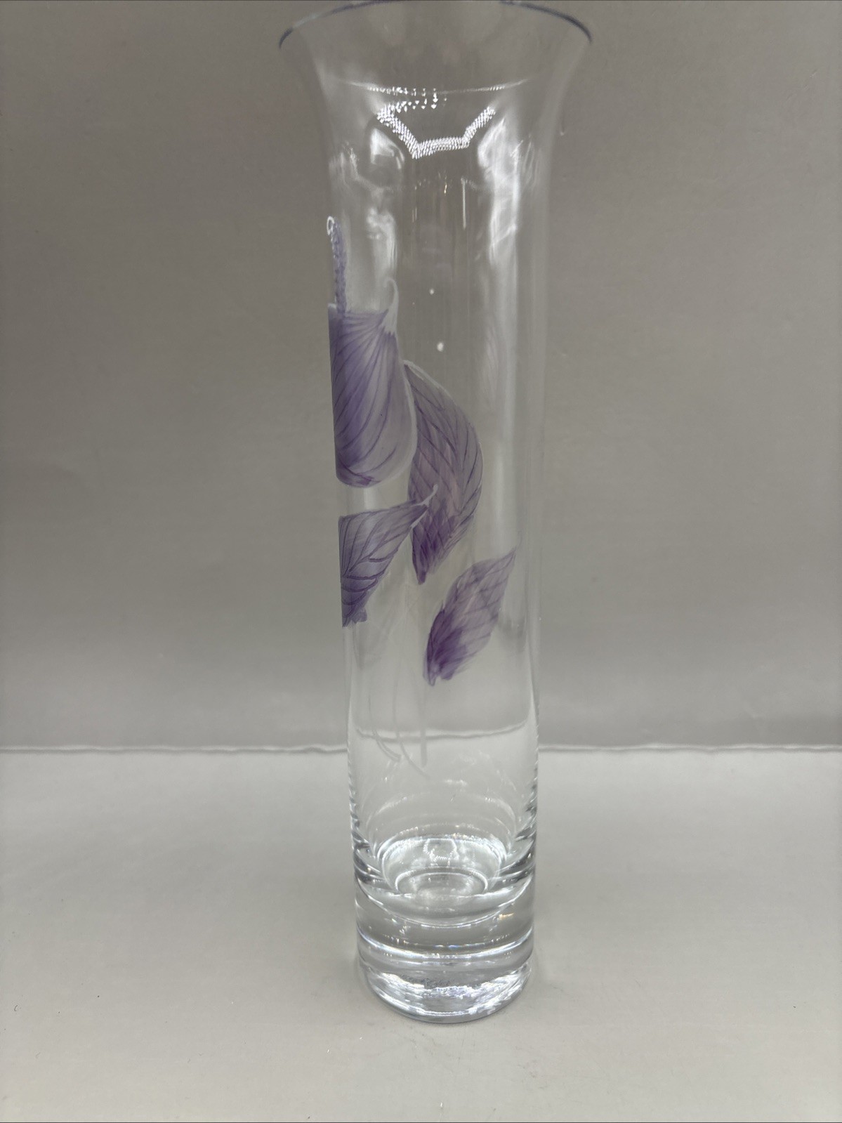 Vintage Sea Glasbruk Kosta Boda Art Glass Vase Rune Strand Flower Design