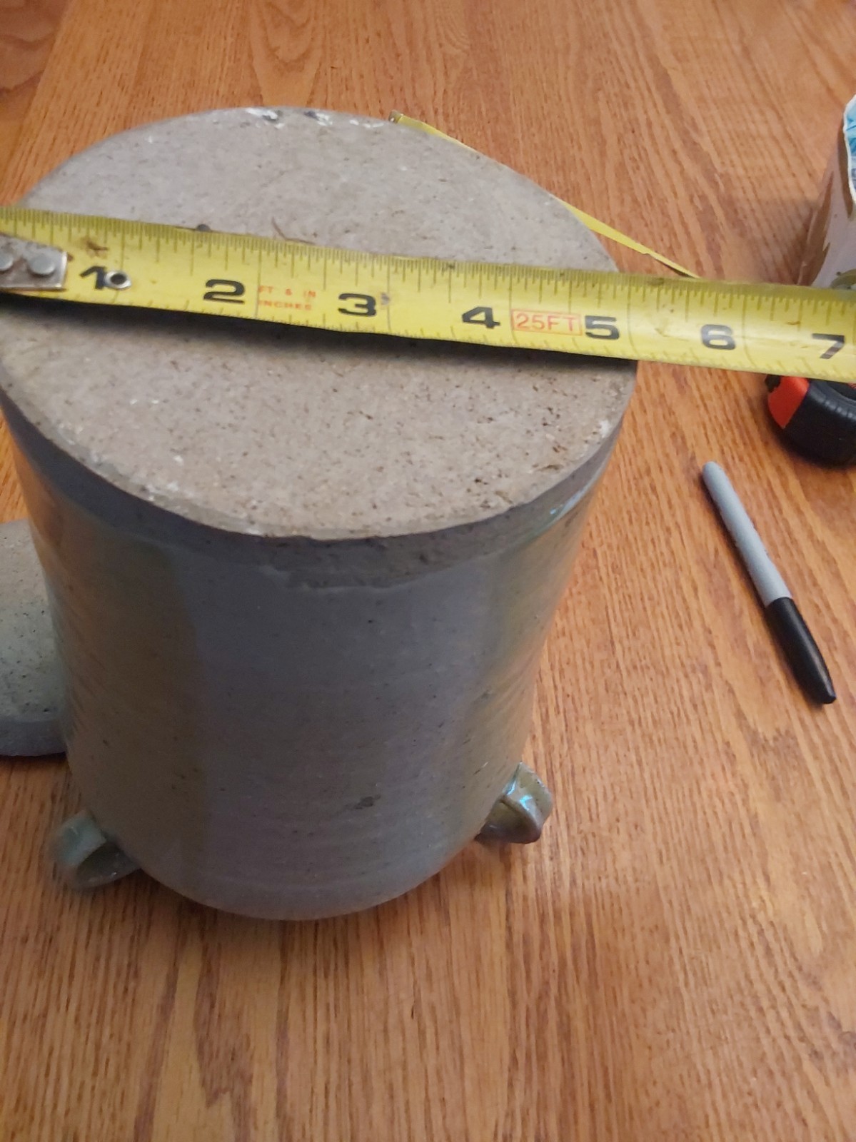 Glazed 3 Loop Handle 9+1/2″ Ht by 5″ Base 6+1/2 Top 4 ” Opening Vase HEAVY