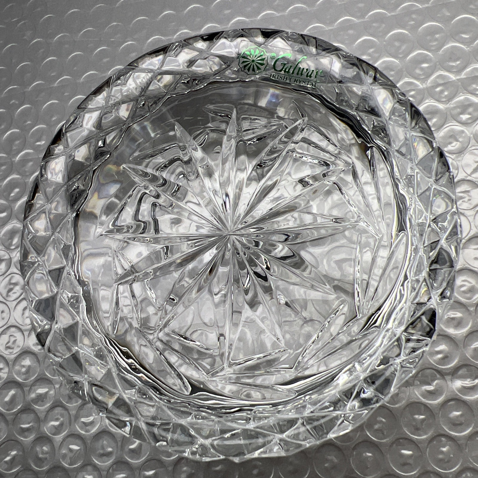 Galway Irish Crystal Art Glass Paperweight Over 24% Sparkling 3 1/2” Diameter