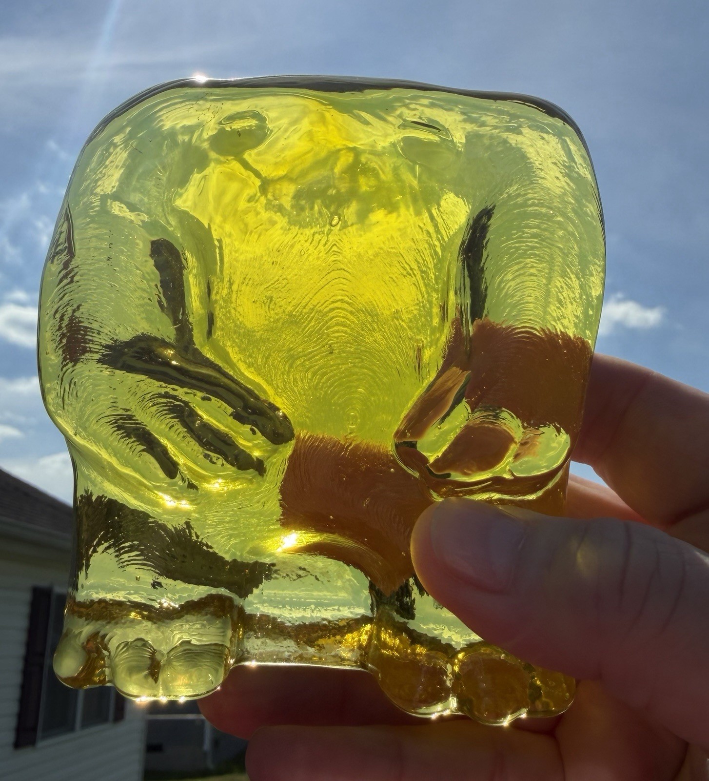 Blenko Glass Grafton Monster Cryptid Critter – Citrine 2524C I Glow!!!