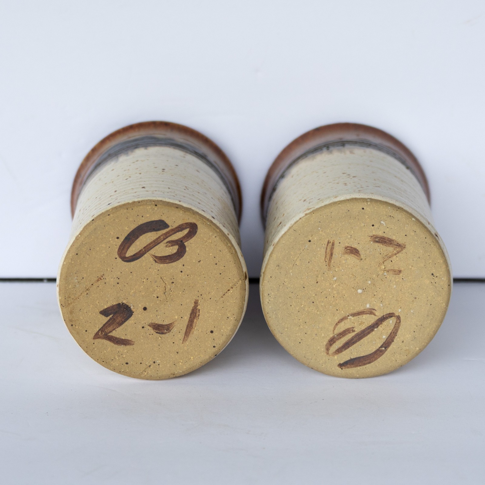 Jaco SET OF 4: Hand Thrown Studio Pottery Stoneware Tumblers Mugs Vases