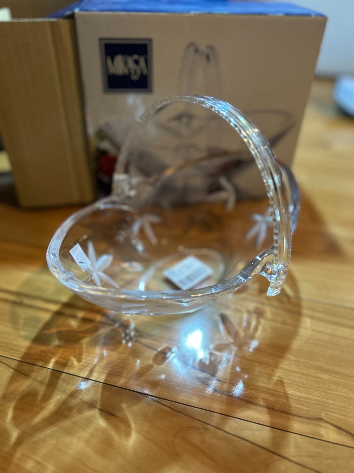 Mikasa Garden Terrace Crystal Basket 9.5 inches With Original Box Wedding Gift