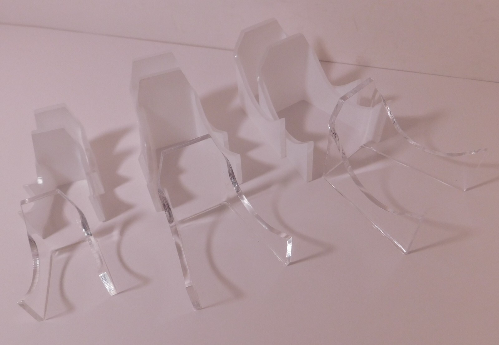 One Brand New Box of 15 MIXED SIZE Acrylic Paperweight Stands -Best on Internet!