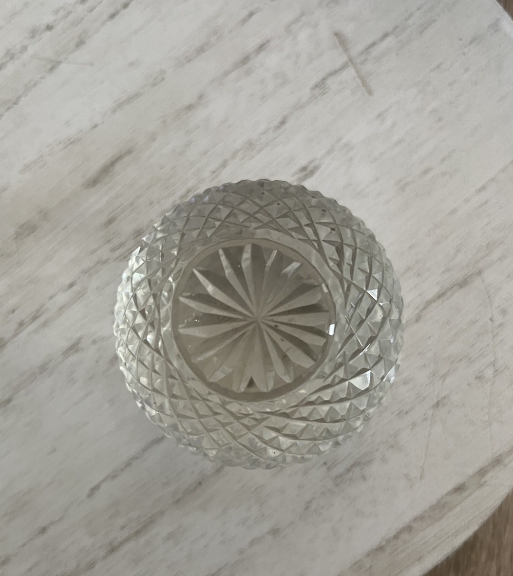 Vintage Cut Crystal Ball Sphere Clear Round Ball Paperweight 3”