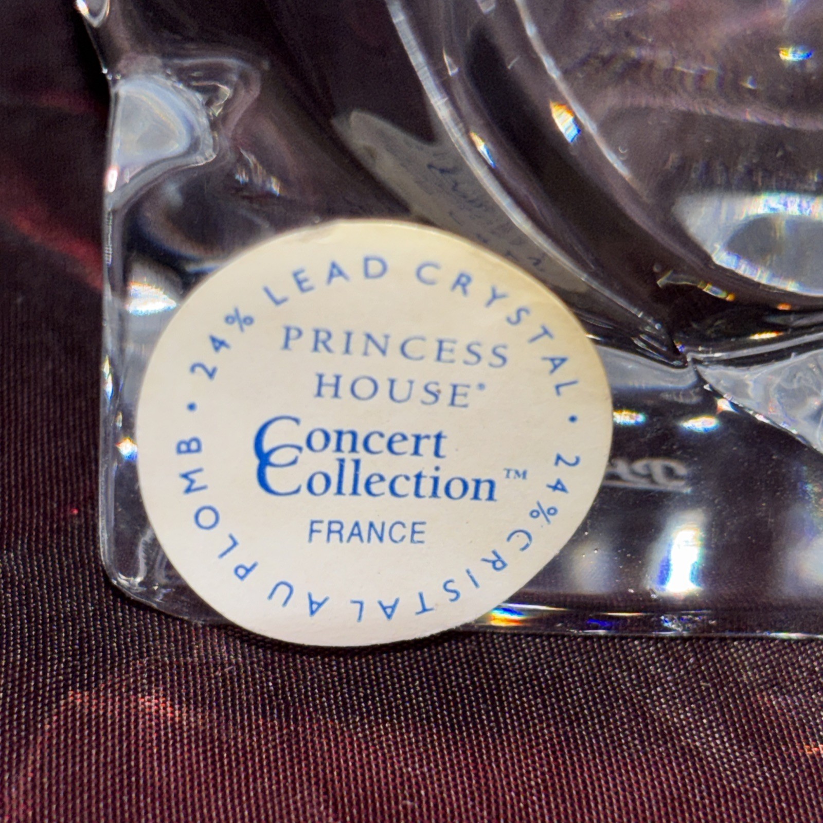 Princess House Concert Collection 24% Crystal Cello Trumpet Saxophone France EUC