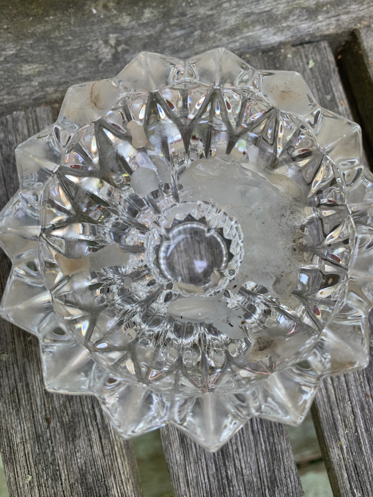 2 Small crystal candlesticks 2 inches wide