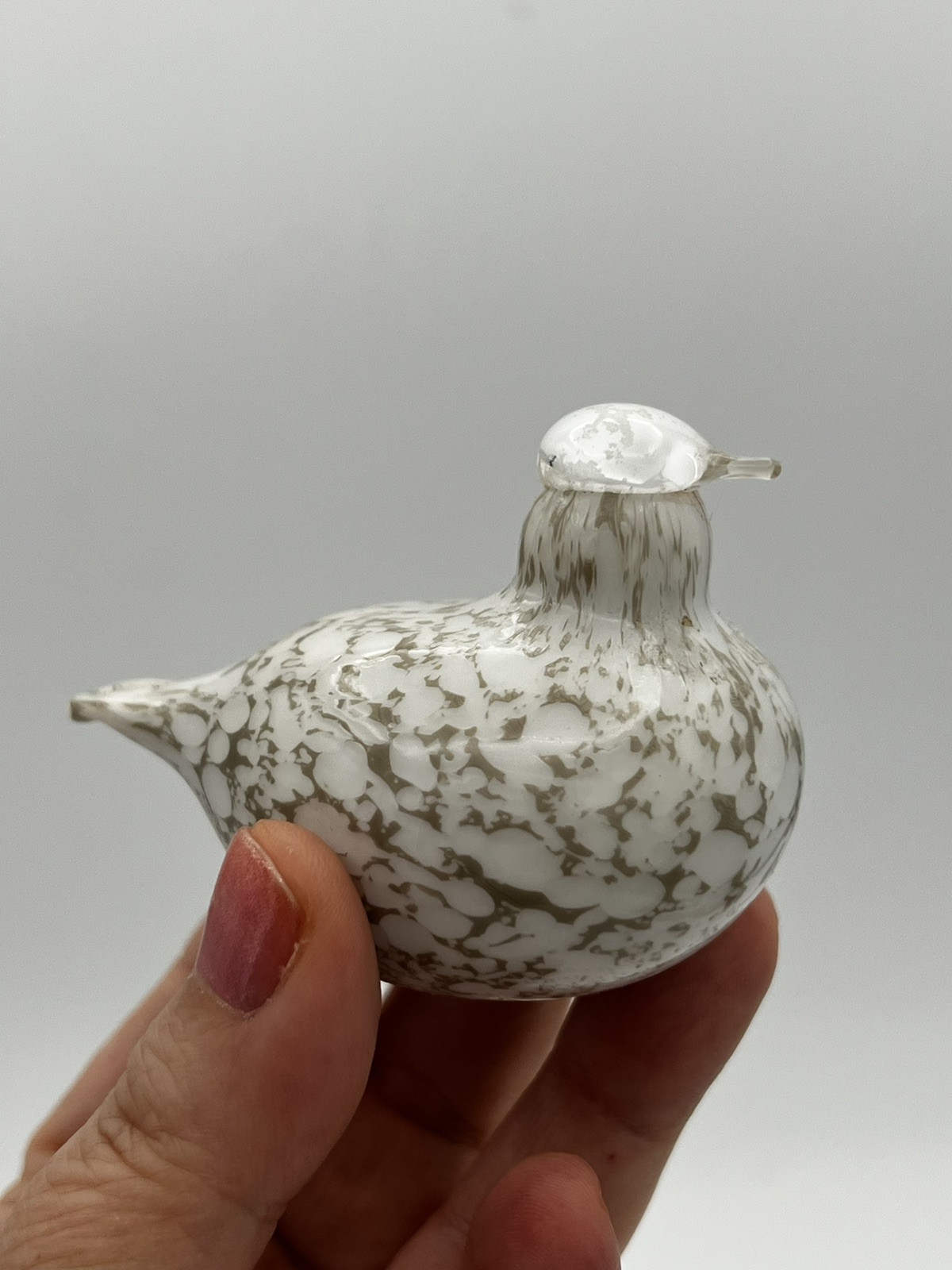 Oiva Toikka Art Glass Willow Grouse Toikka Nuutajarvi Finland White & Brown