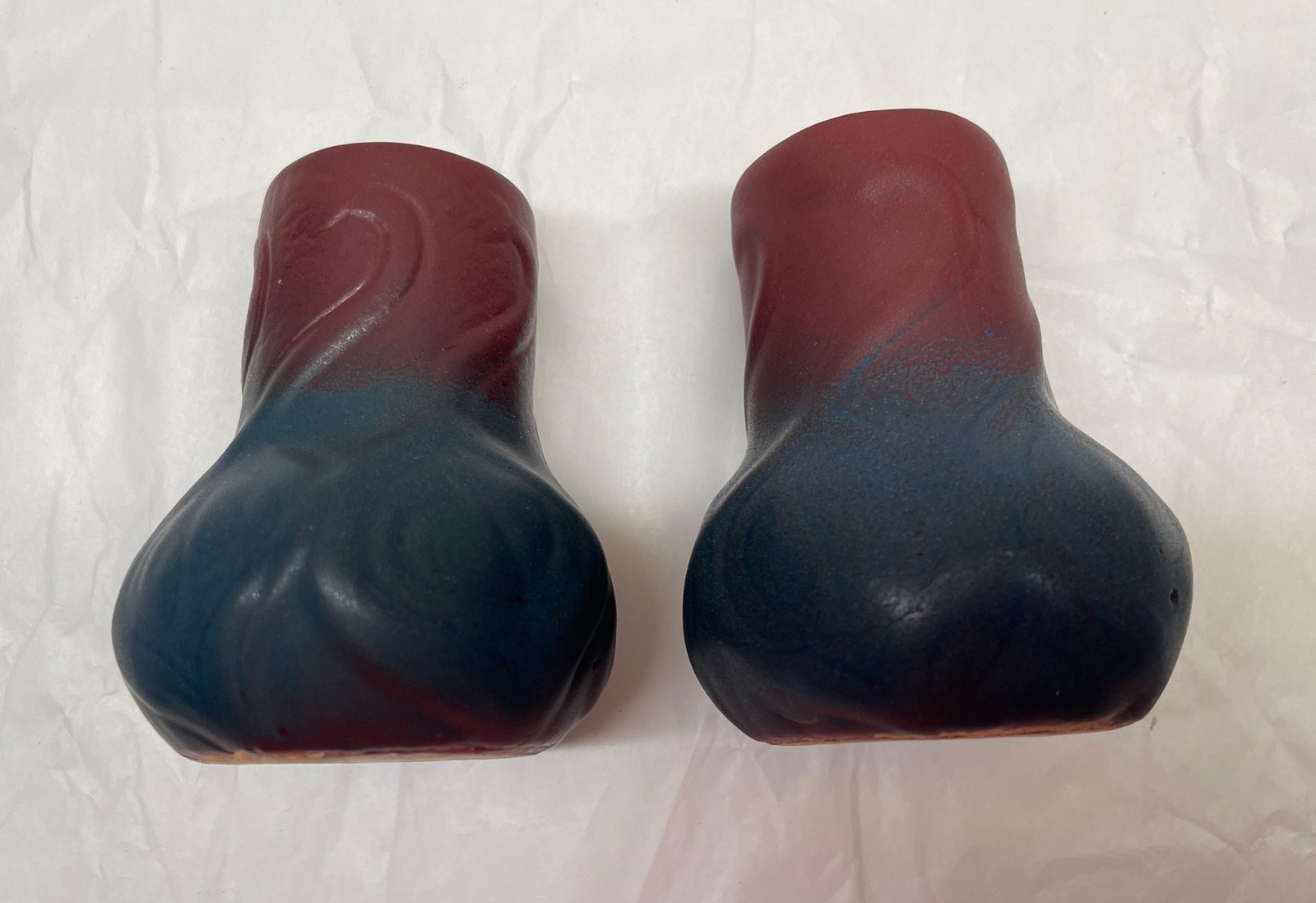 2 Vintage Van Briggle Studio Art Pottery Cabinet Vases Vase Mulberry 4-1/4”
