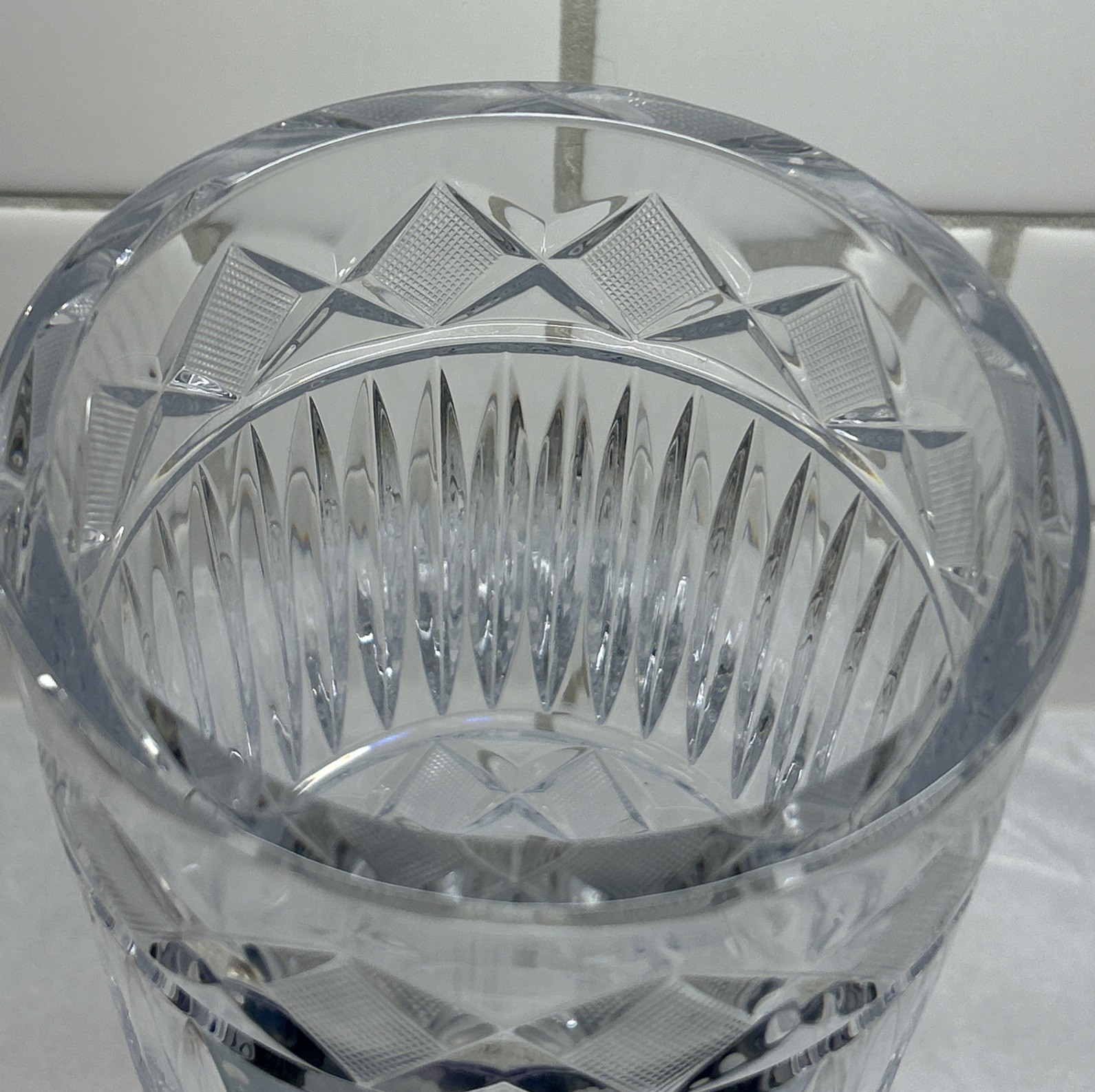Large Beautiful Vintage Etched Baccarat Vase, Signed. Lovely Detail