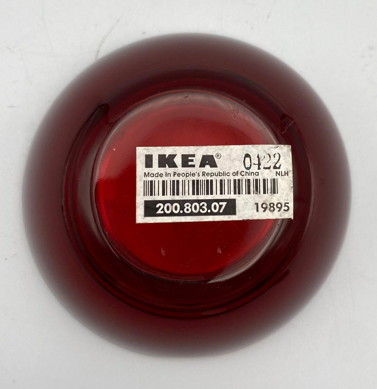 IKEA Ruby Red Glass Round Tea Light Votive Candle Holder #19895 NEW