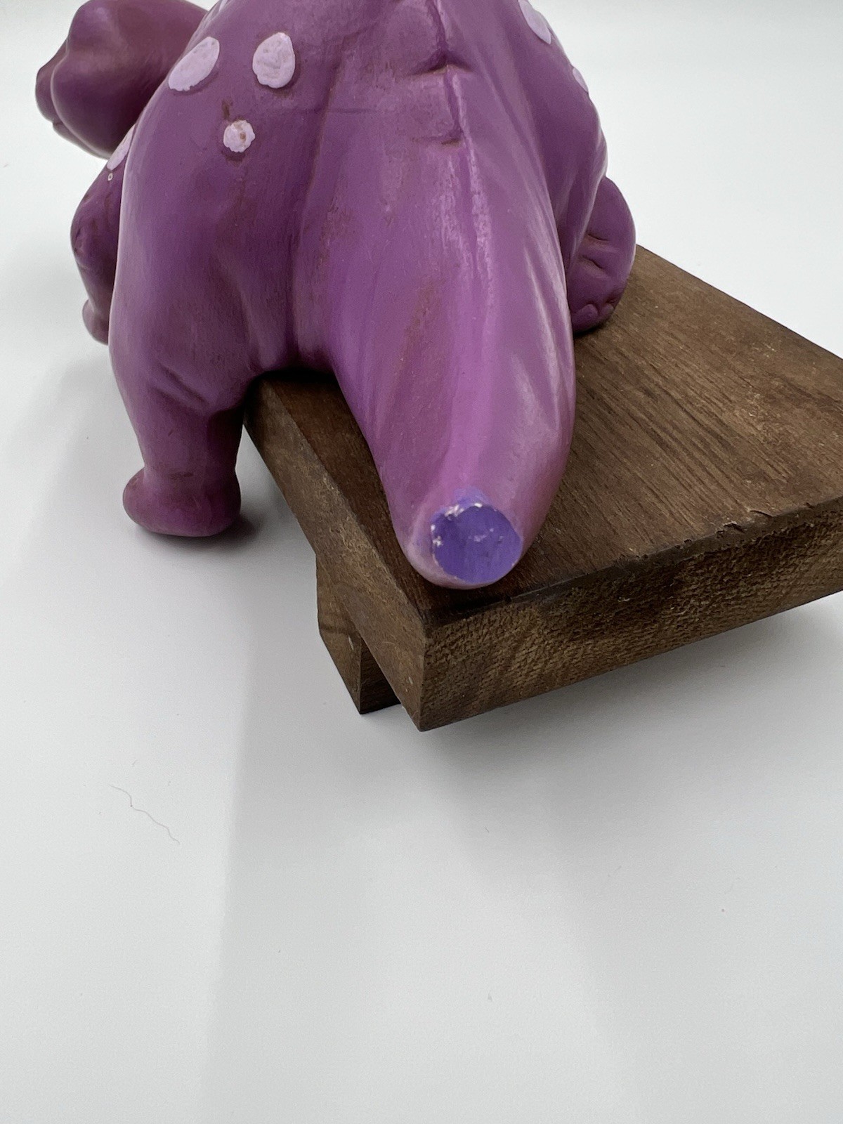 Vintage Hand Painted Purple Shelf Dinosaur From 1965
