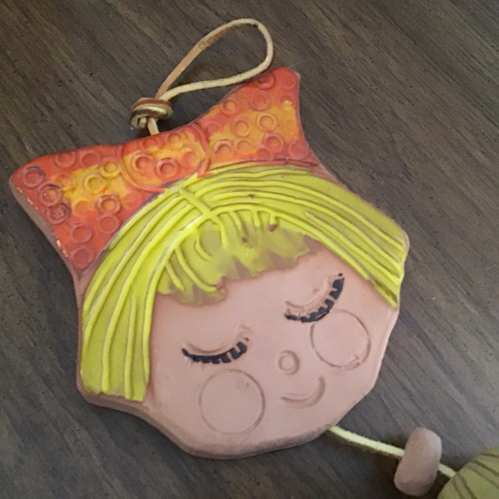 MCM-1968 Terra Cotta – Girl Bell Wind Chime-Double Sided- Pacific Stoneware Inc