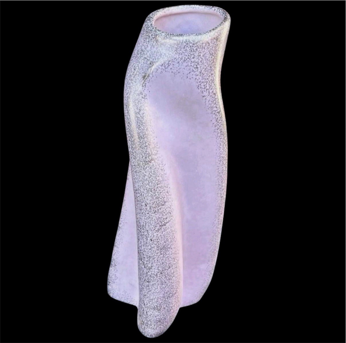 Pink and Gold Flecked Table Vase Midcentury Home Decor Flowers MCM Vintage