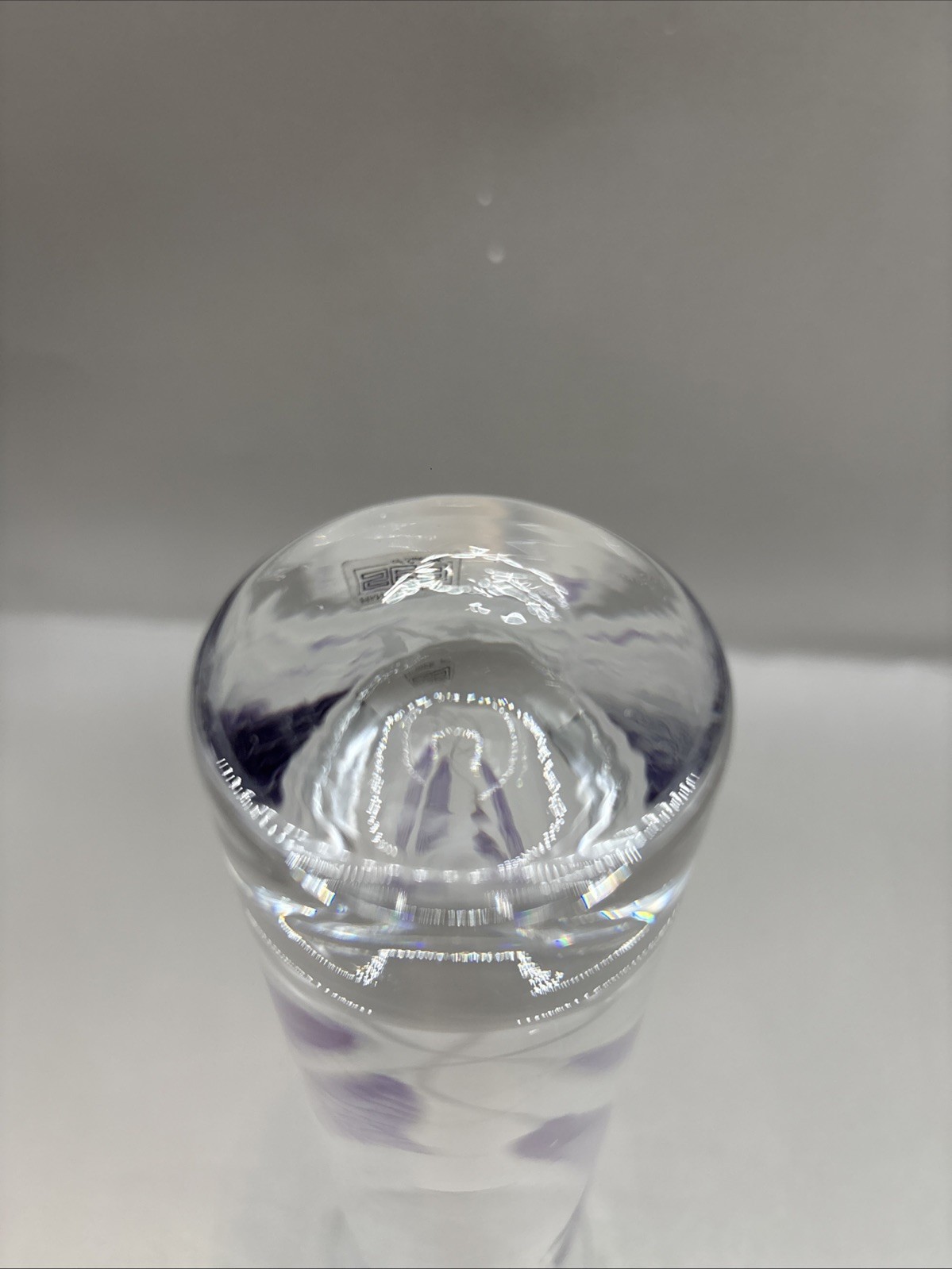 Vintage Sea Glasbruk Kosta Boda Art Glass Vase Rune Strand Flower Design