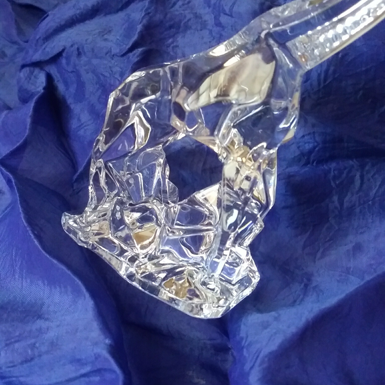 Italian Crystal Giraffe Chiseled Figurine 24% Lead Glass Made In Italy