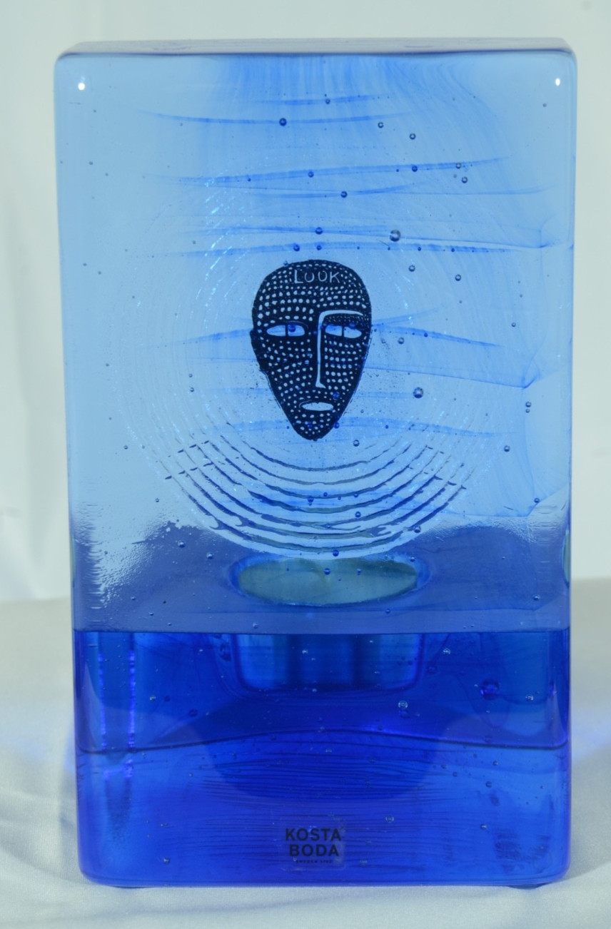 Vintage Kosta Boda Bertil Vallien ‘Starlight’ Art Glass Candle Holder Sculpture
