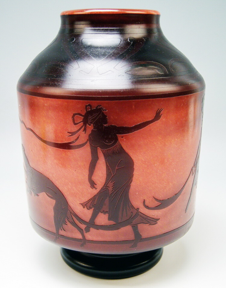 Daum Nancy Art Nouveau Glass Vase Georges de Feure France CA 1920
