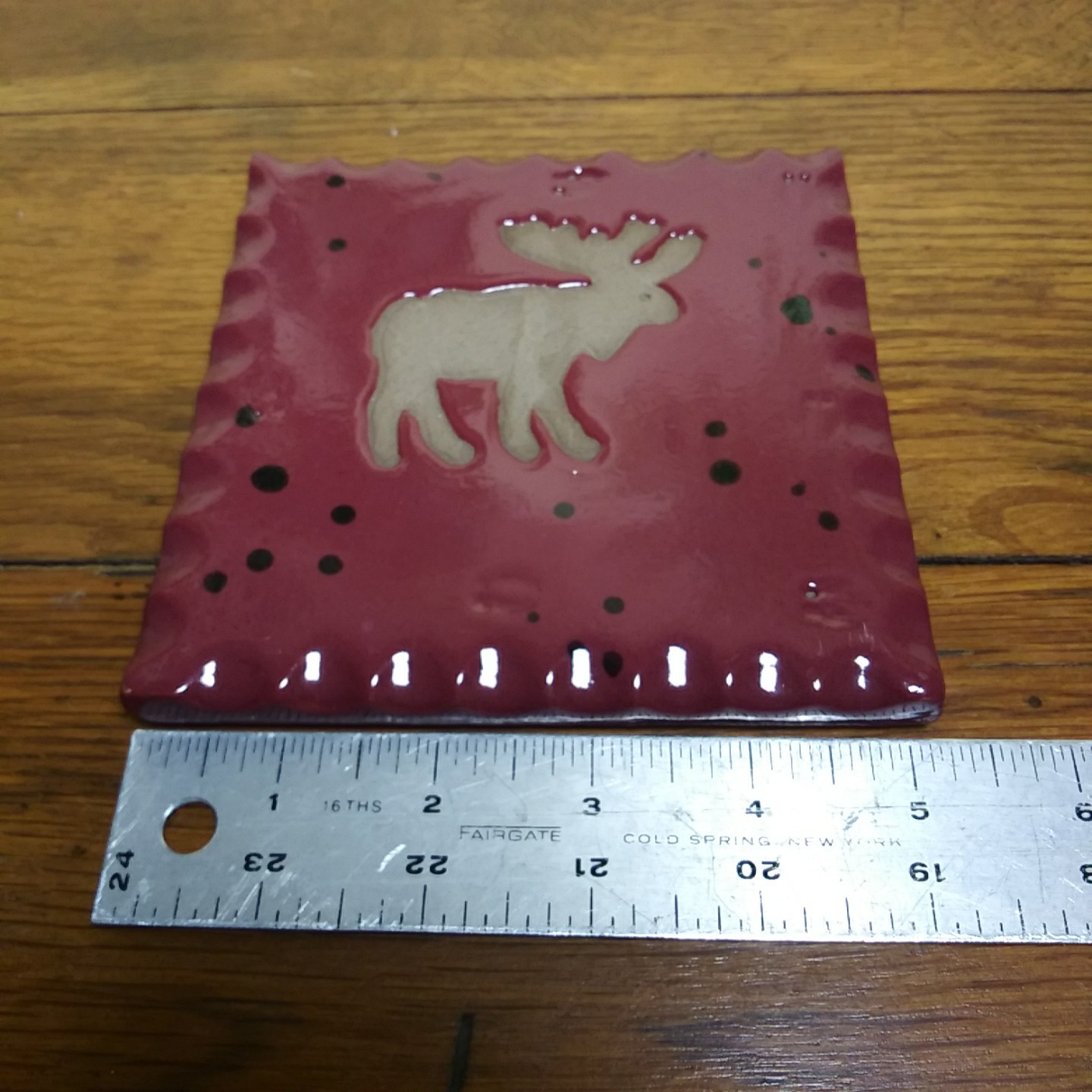 Moose Stoneware Coaster Tile Collection Circle Nature Collection 5×5 Trivet