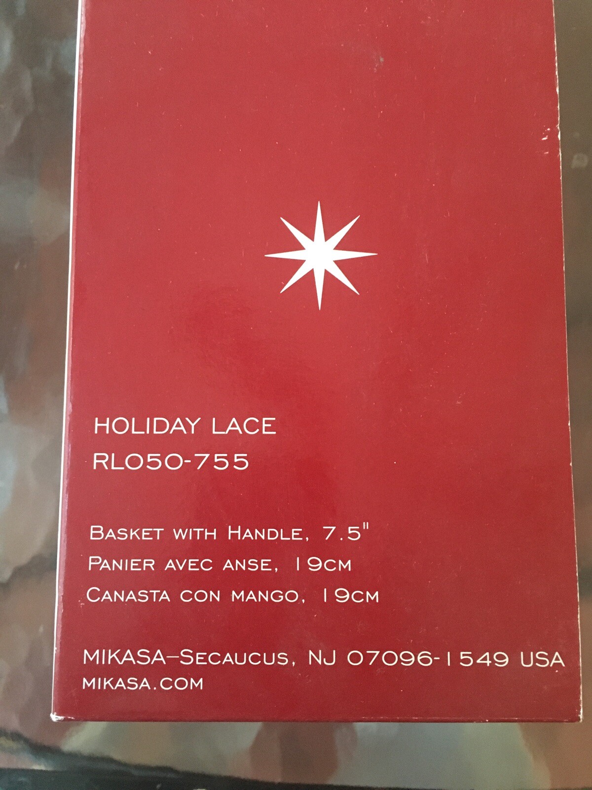 Holiday Lace Mikasa Handled Basket Christmas Holly Vase RL050
