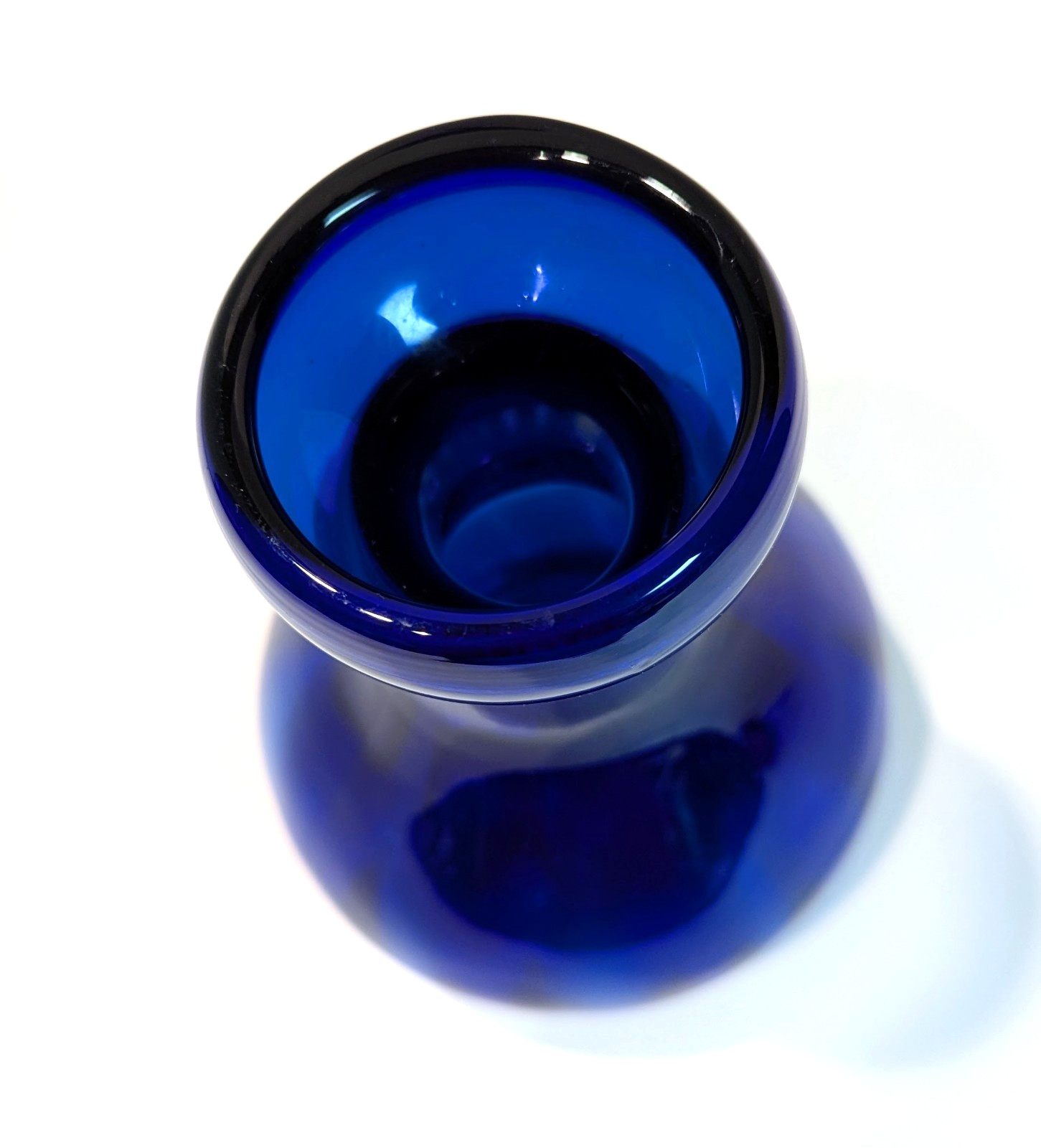 Cobalt Bristol Blue Hyacinth Bulb Forcing Vase Art Deco Late Victorian Style EC