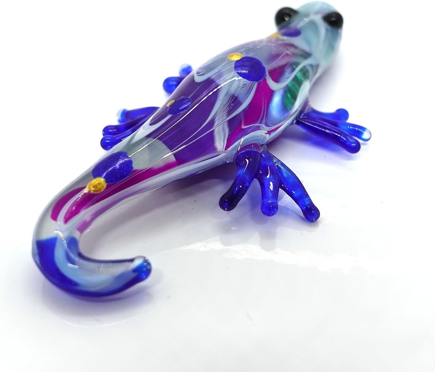 Lizard Miniature Figure Animal Hand Blown Glass Collectible Gift Home Décor