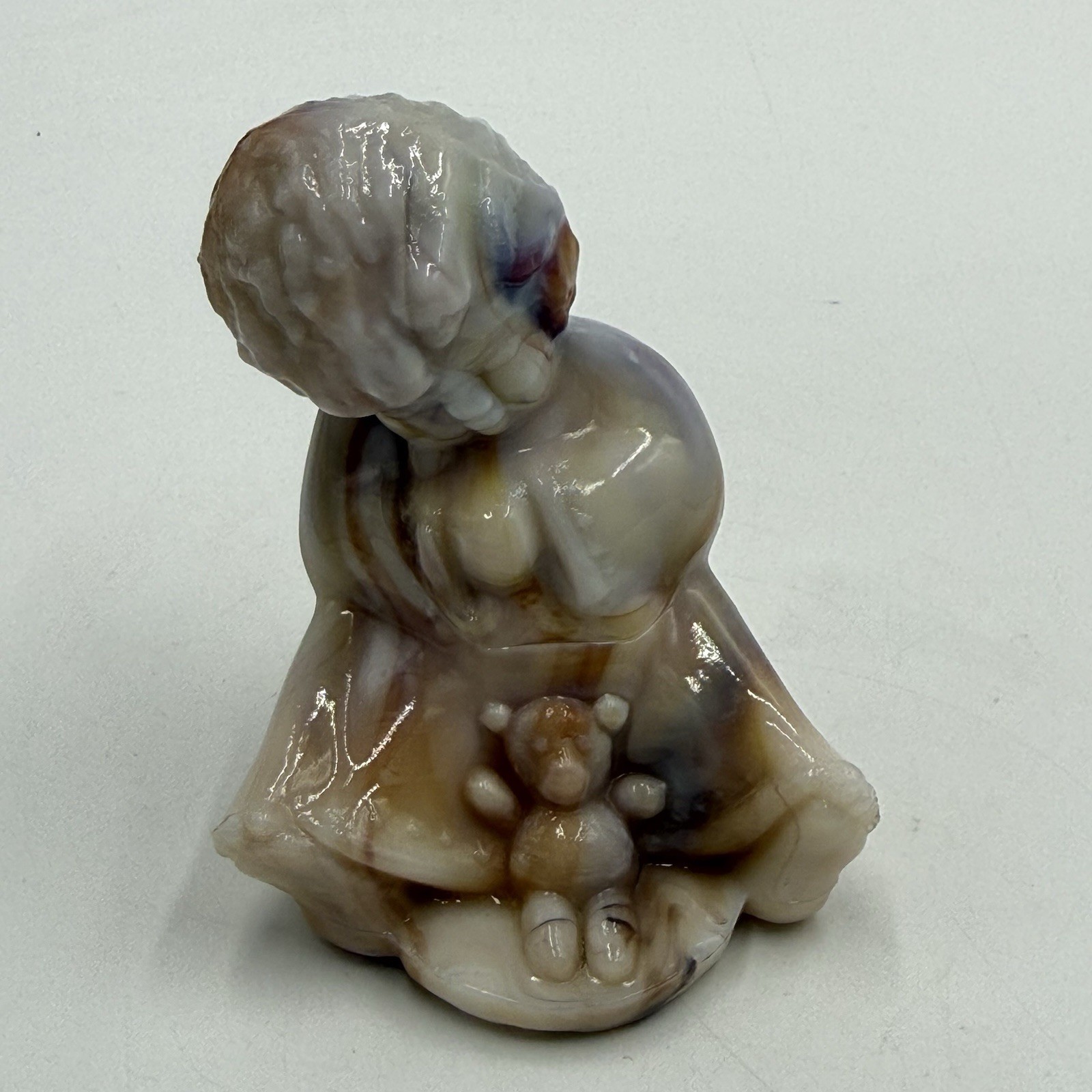 Vintage Wetzel Our Gang Carmel Slag Glass Sonny Boy & Bear 1980s Figurine