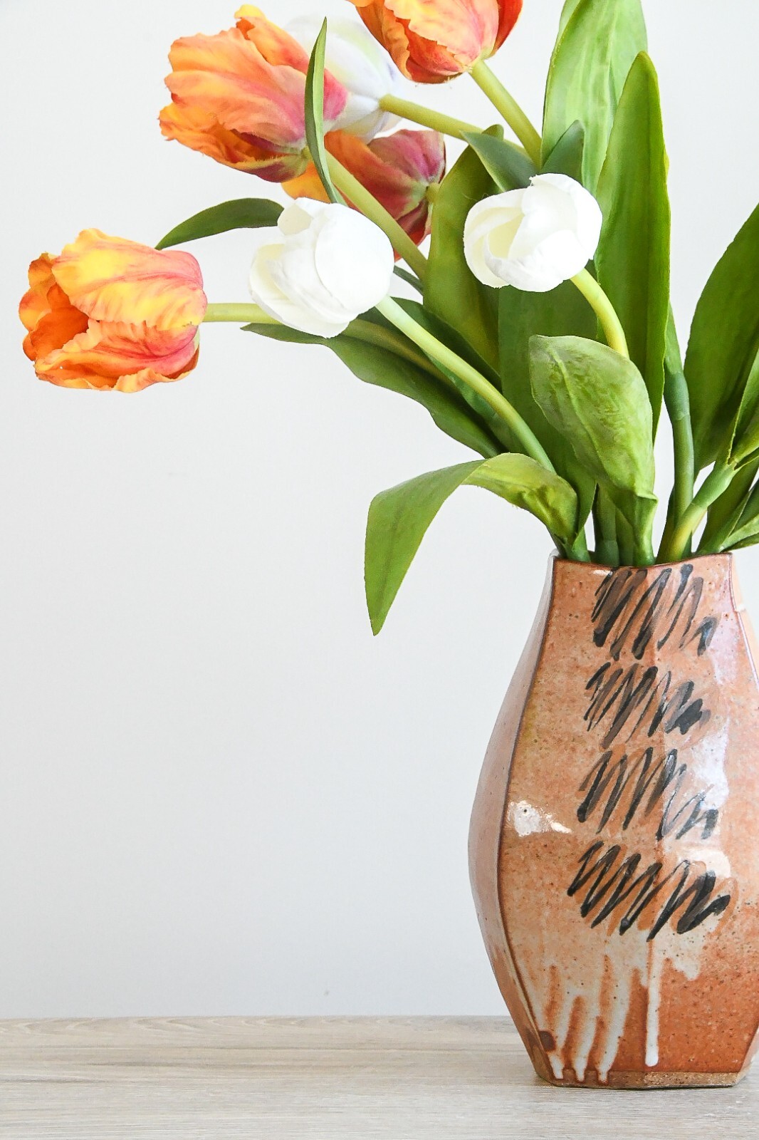 Sequoia Miller Stoneware Vase with Scribble Design