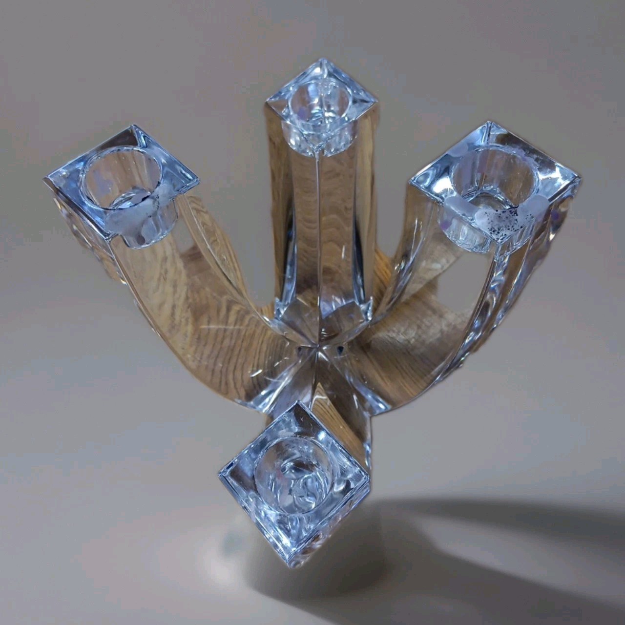 NIB Nachtmann Bleikristall 4 Arm Crystal Candelabra Candle Stick Holder