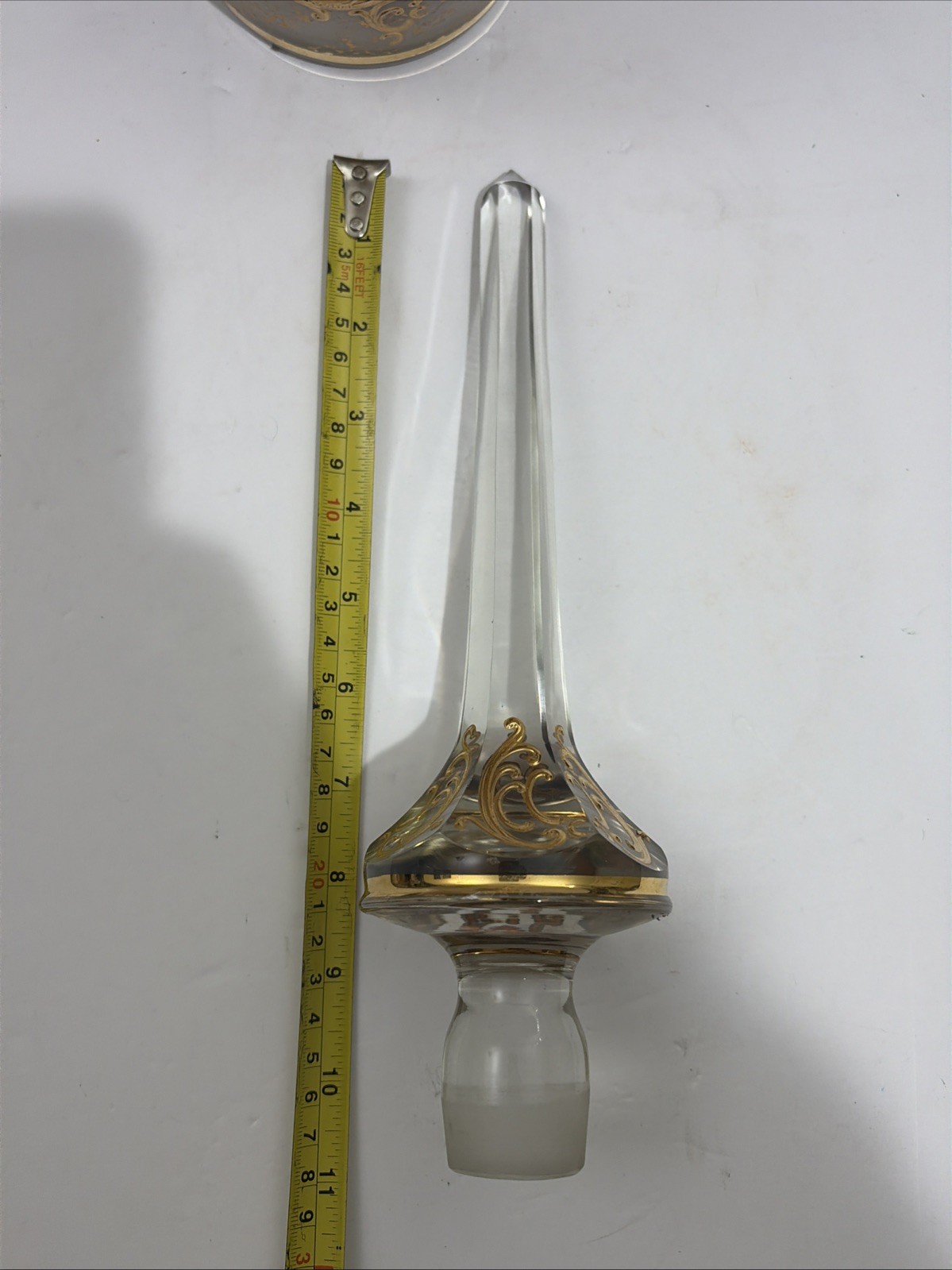 MOSER Magnum Decanter Art Nouveau w/tall faceted stopper 19.5” Tall