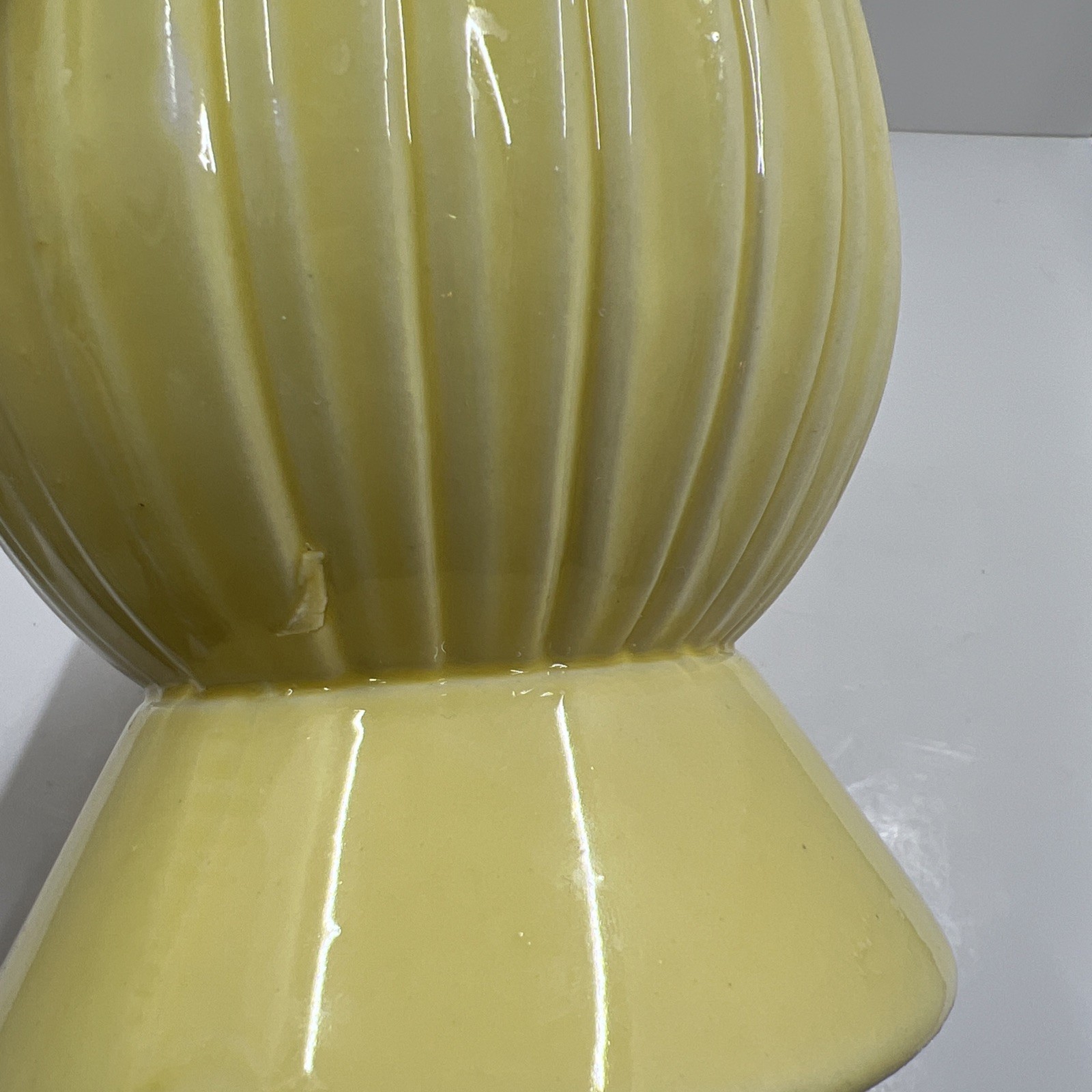 Mid-century Retro 12 1/2 “ drip glaze vase ceramic art pottery Yellow White