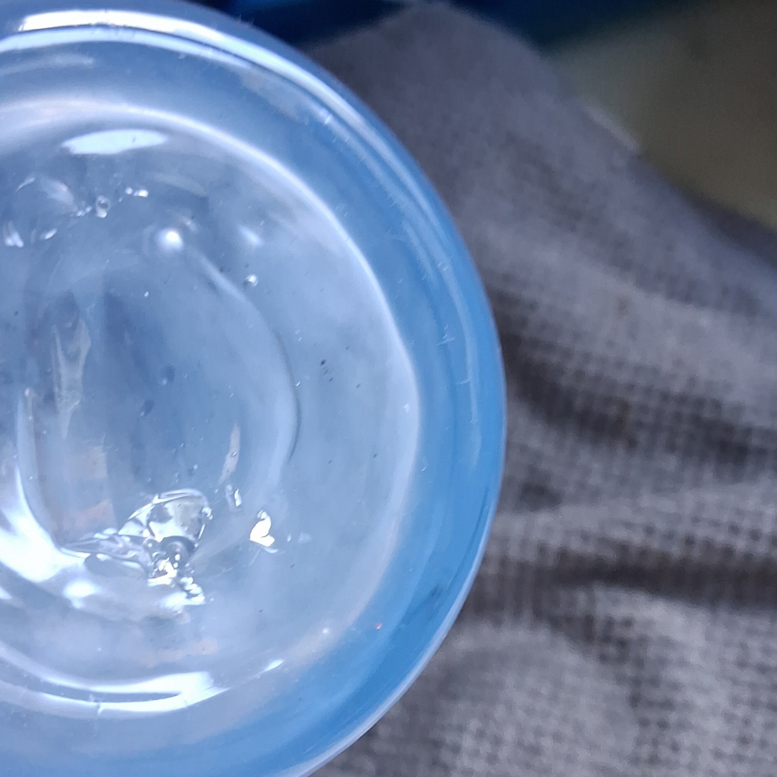 Light Blue Glass Swirl Pattern Decorative Vase Glossy Finish