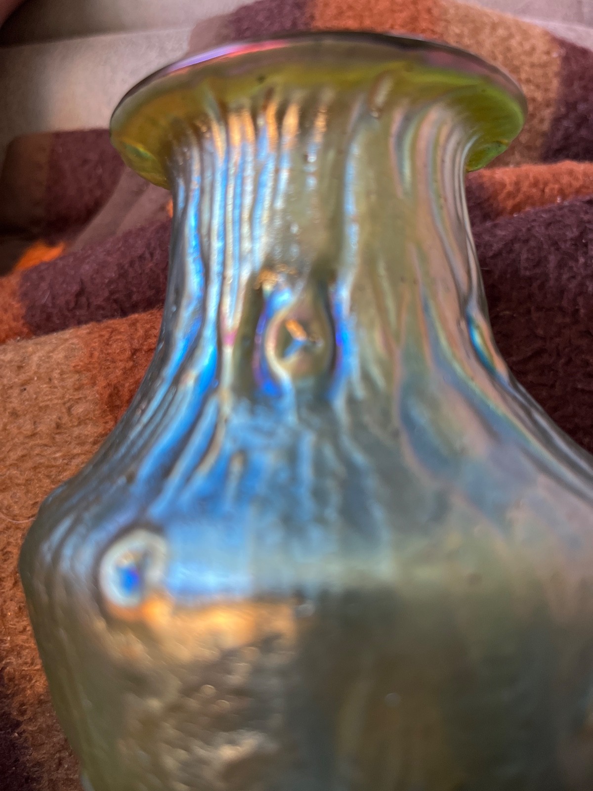 Loetz Art Glass Vase Ex Color and Iridescence! Clean