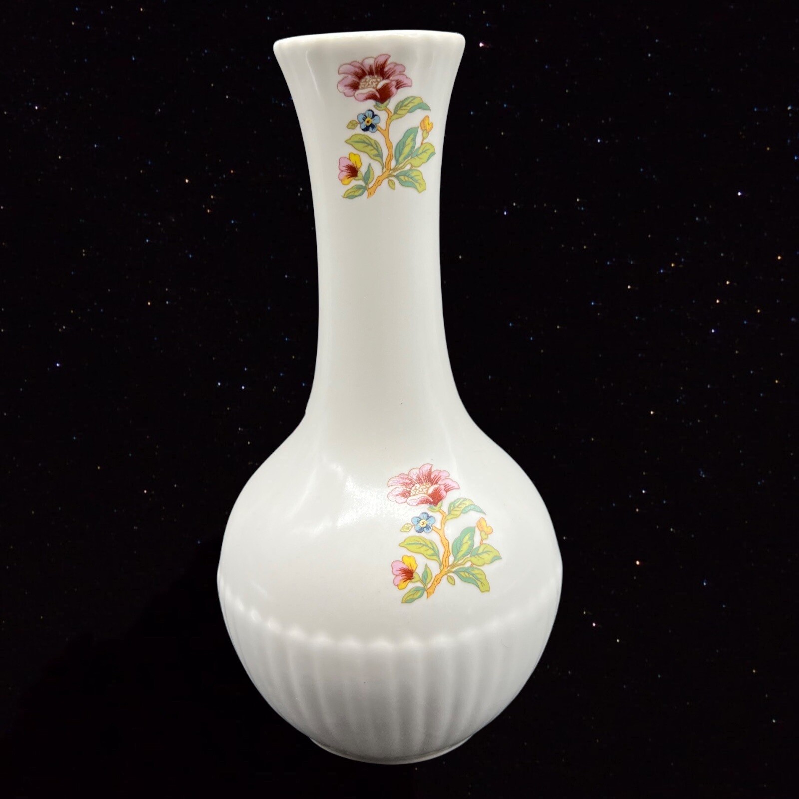 Wicklow Vale Ireland Porcelain Vase Bird And Original Sticker Butterfly 6”T 1.5”