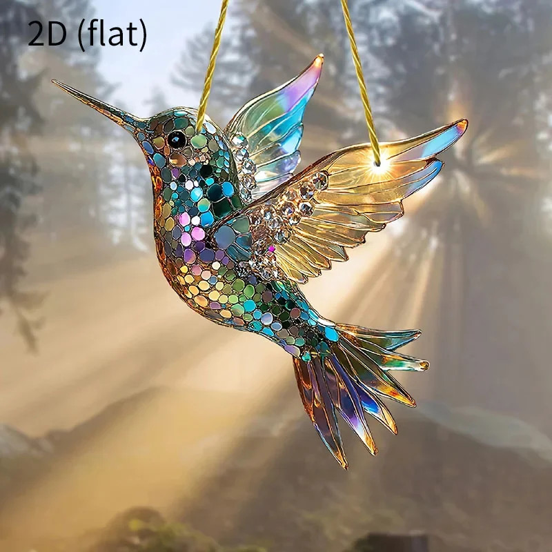Diamond Art Hummingbird Acrylic Crystal Sky Bluebird Colorful Charming Shining A