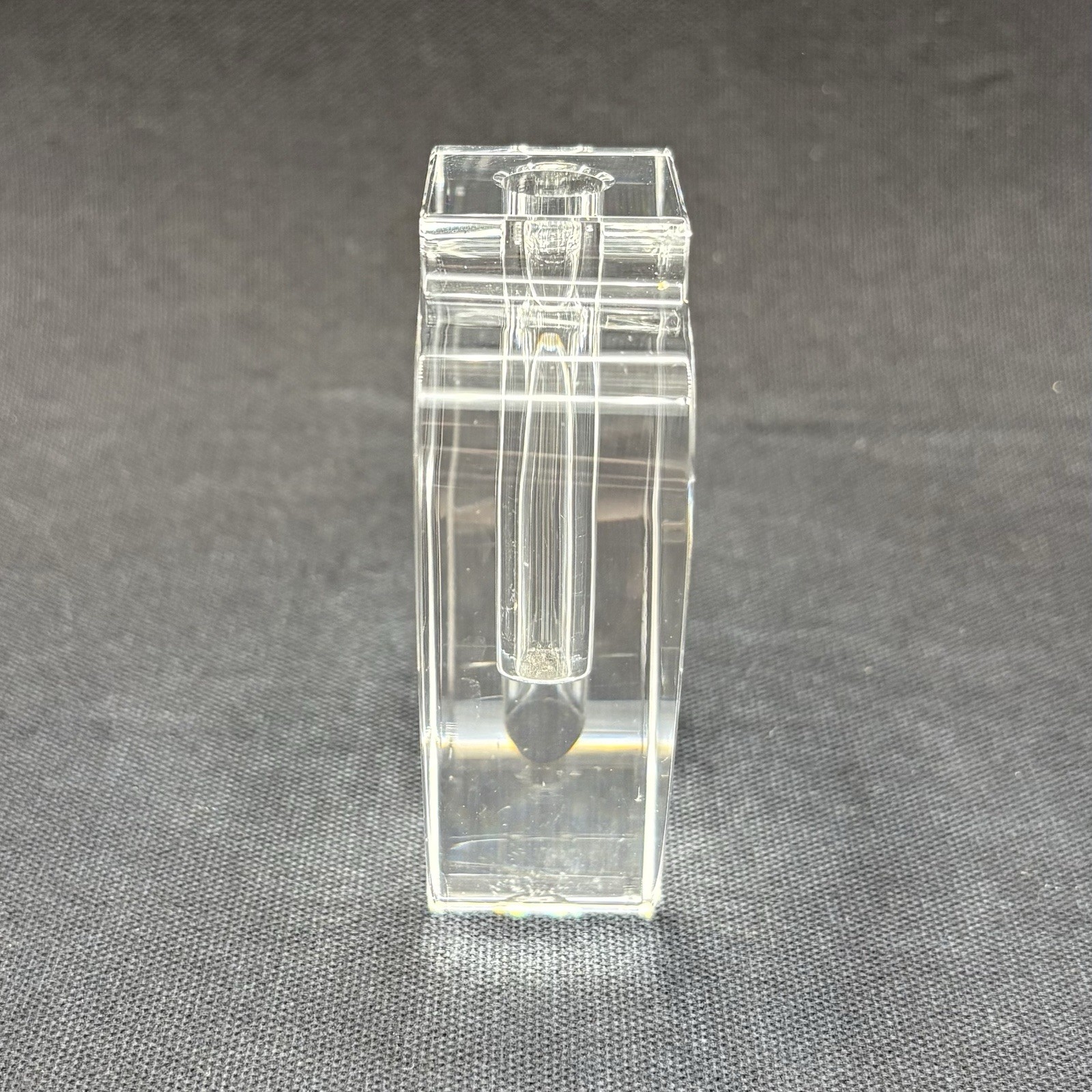 Vintage MCM Tizo Design Bud Vase Cut Crystal Clear Minimalist 3.25” Urn Shaped