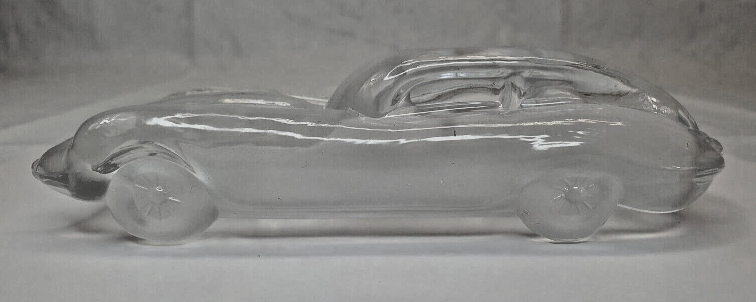 Vintage Hofbauer Lead Crystal Paperweight Sports Car Over 24% West Germany
