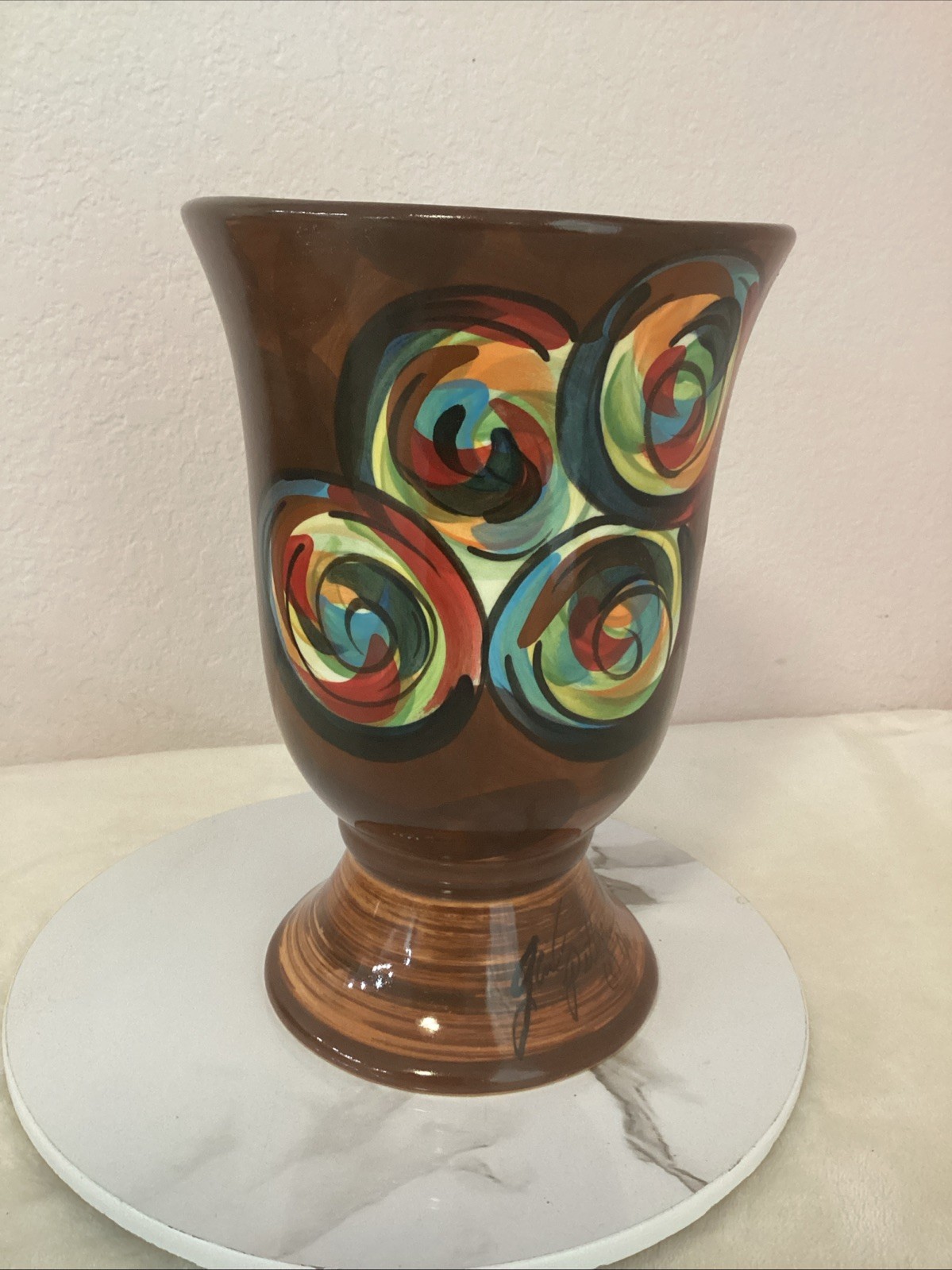 Gail Pittman Chinatown Large Urn / Vase Signed Rare Hard To Find Discontinued