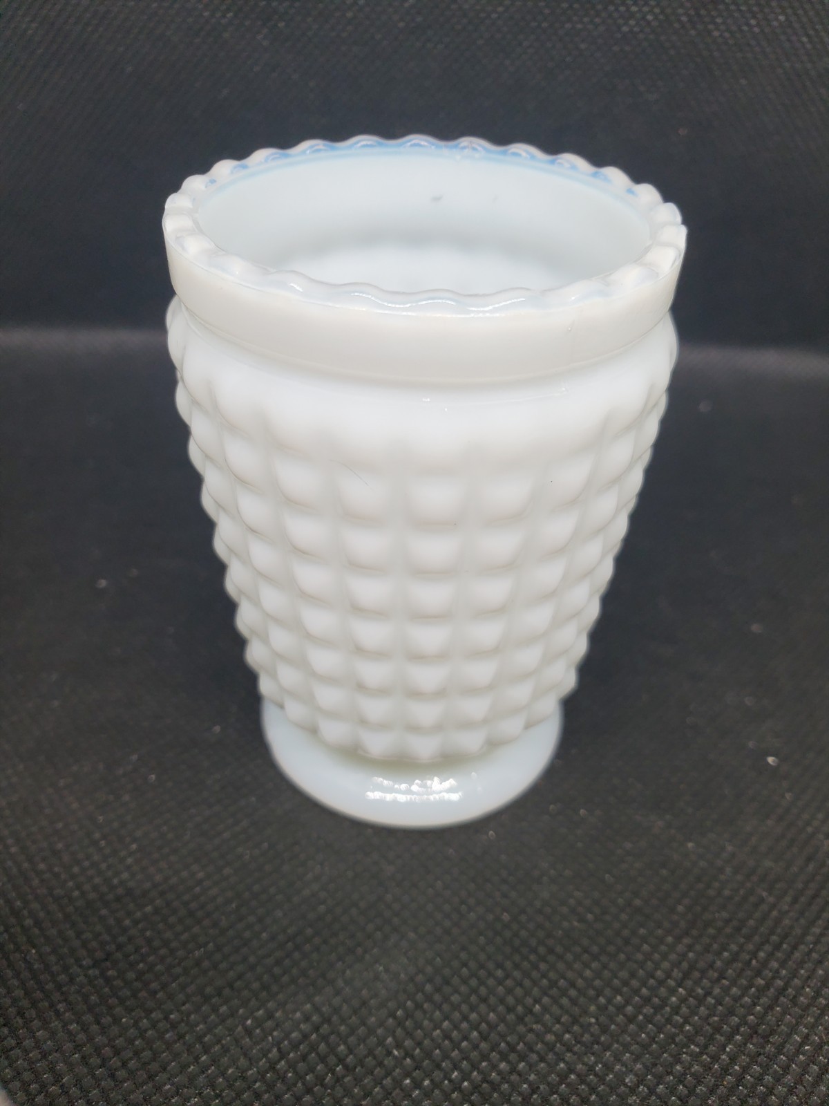Vintage Small White Hobnail Vase 3″