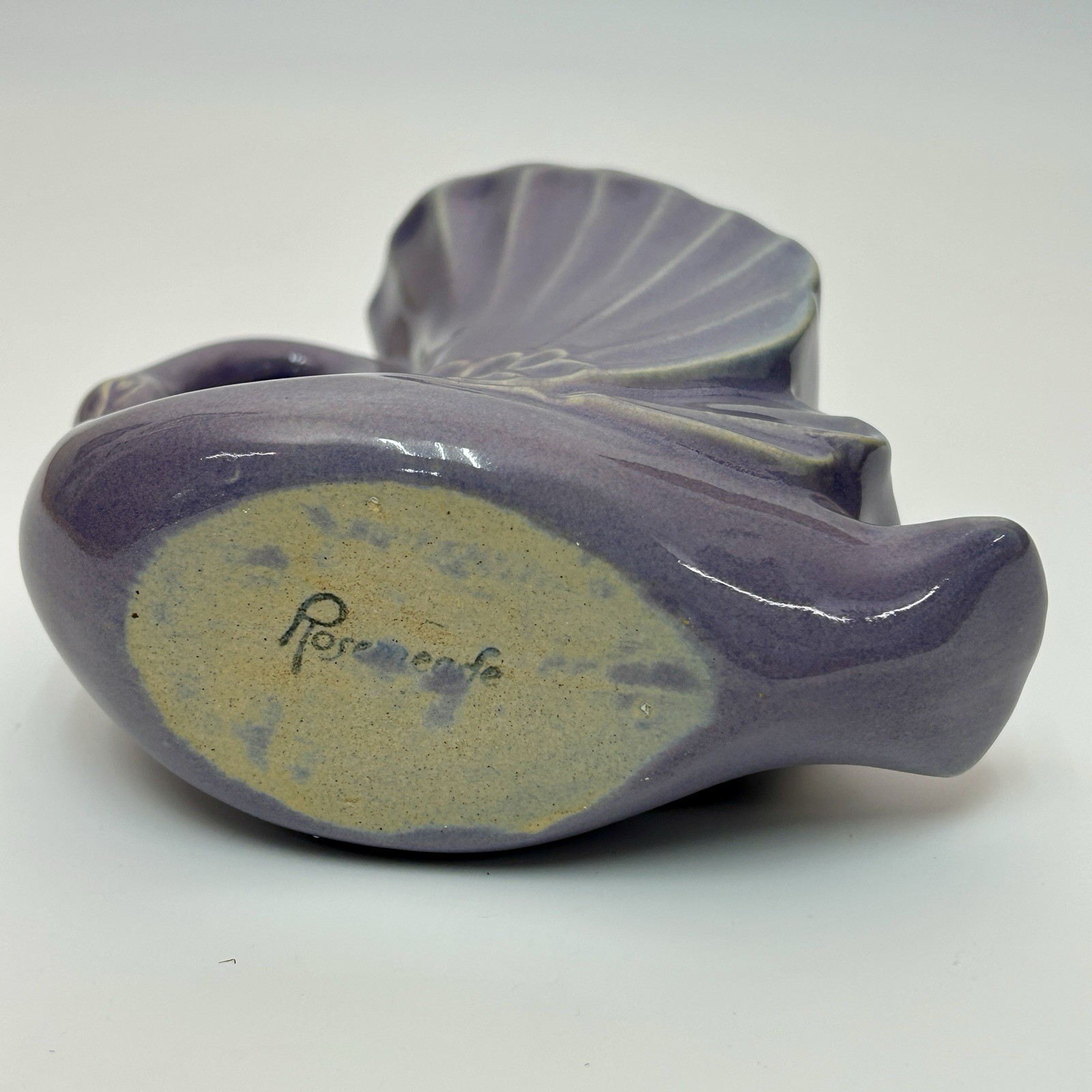 Rosemeade Pottery Swan Planter Lavender Blue Bud Vase 1950s North Dakota VTG
